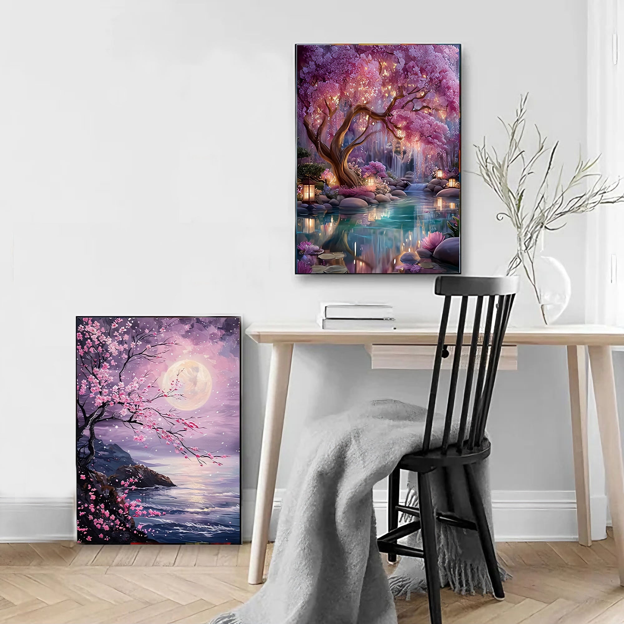 CSZPPQAF Tree Diamond Painting Kits for Adults (Full Round Drill, 2-Pack) 3uqit