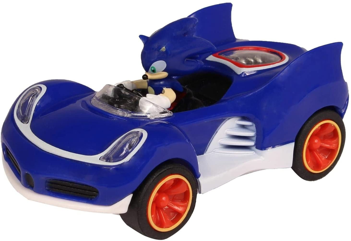 Sonic the Hedgehog Pull-Back Racing Car Toy, Collectible Speed Star Vehicle for Kids (Blue, 3.9 in x 2 in) ohh9o