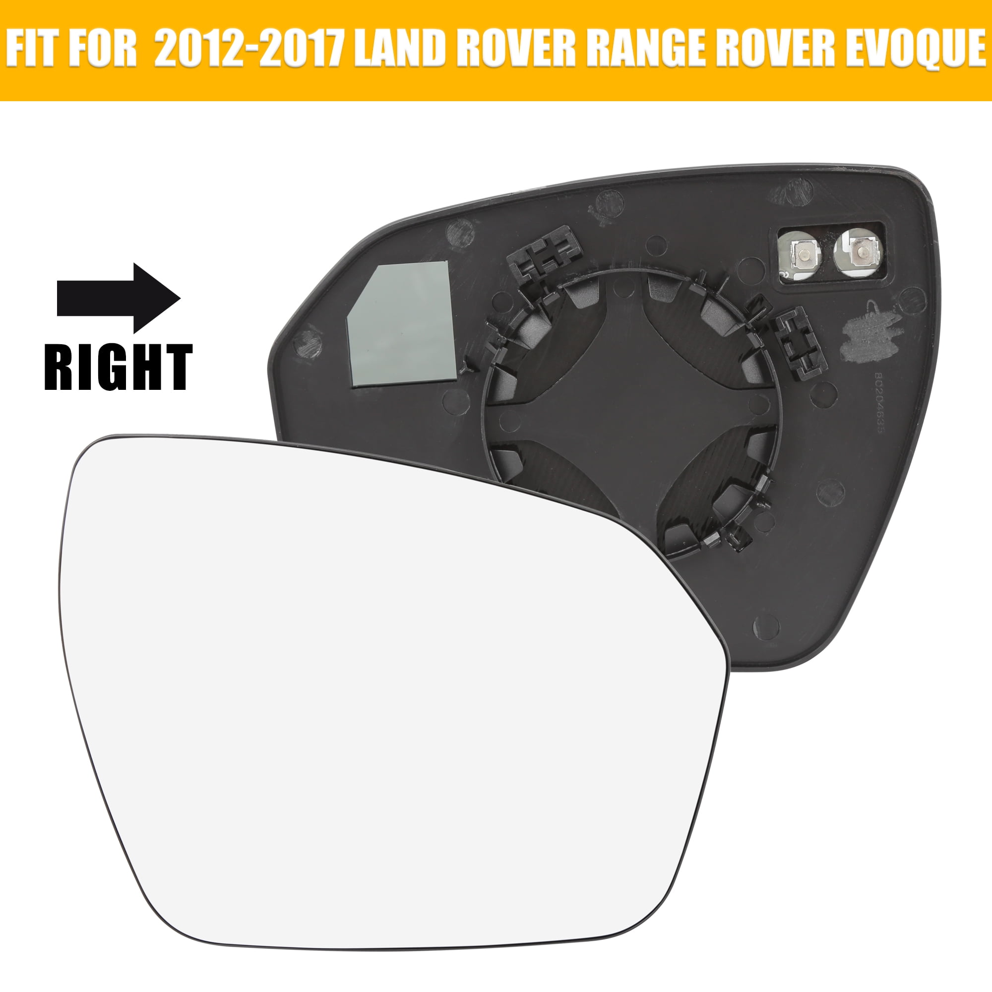 Unique Bargains Passenger Side Heated Mirror Glass with Backing Plate for Land Rover Range Rover Evoque (Right Hand, 1 Piece) h5k14