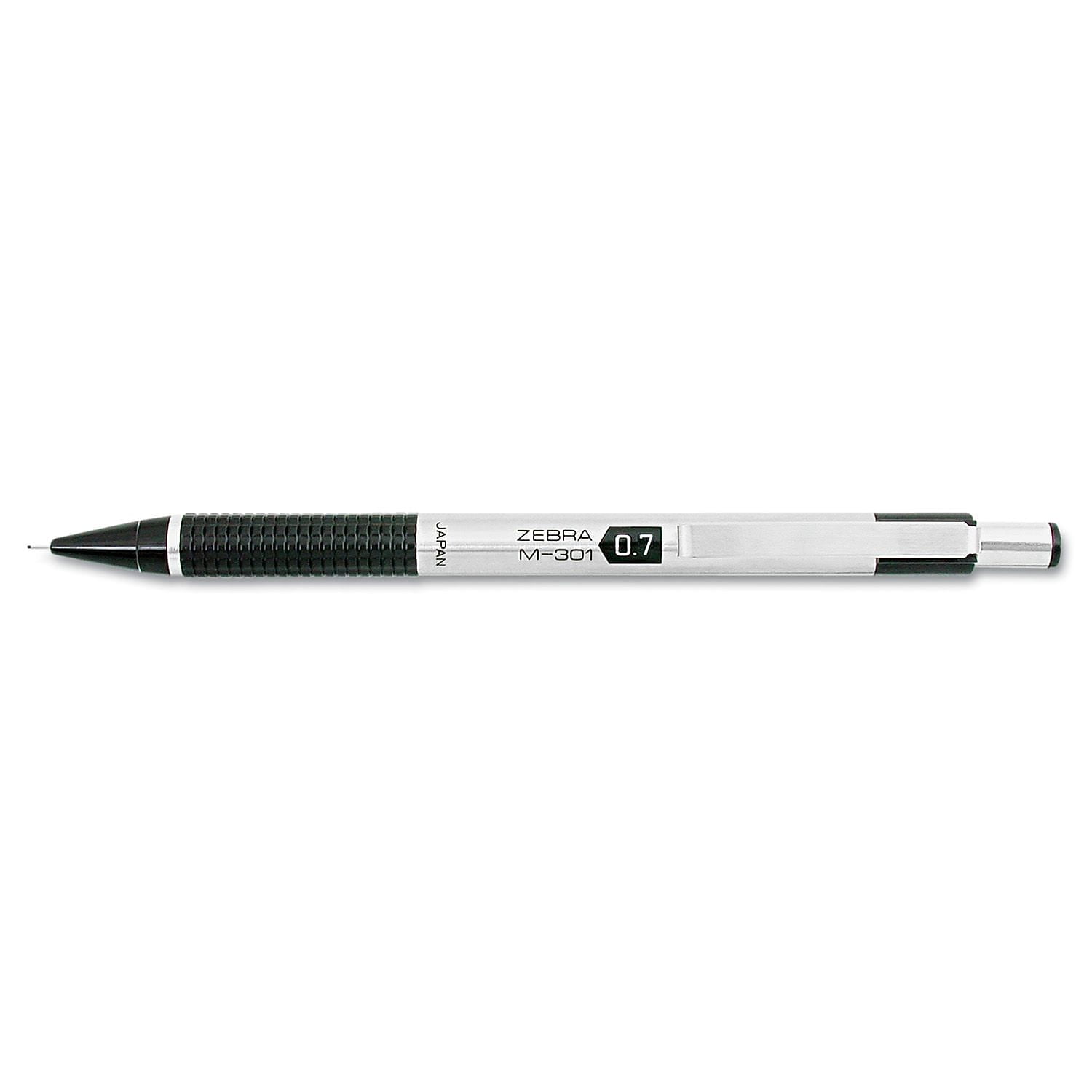 Zebra M-301 Mechanical Pencil, Stainless Steel Barrel, Refillable (Black, 0.7 mm) ydc7t