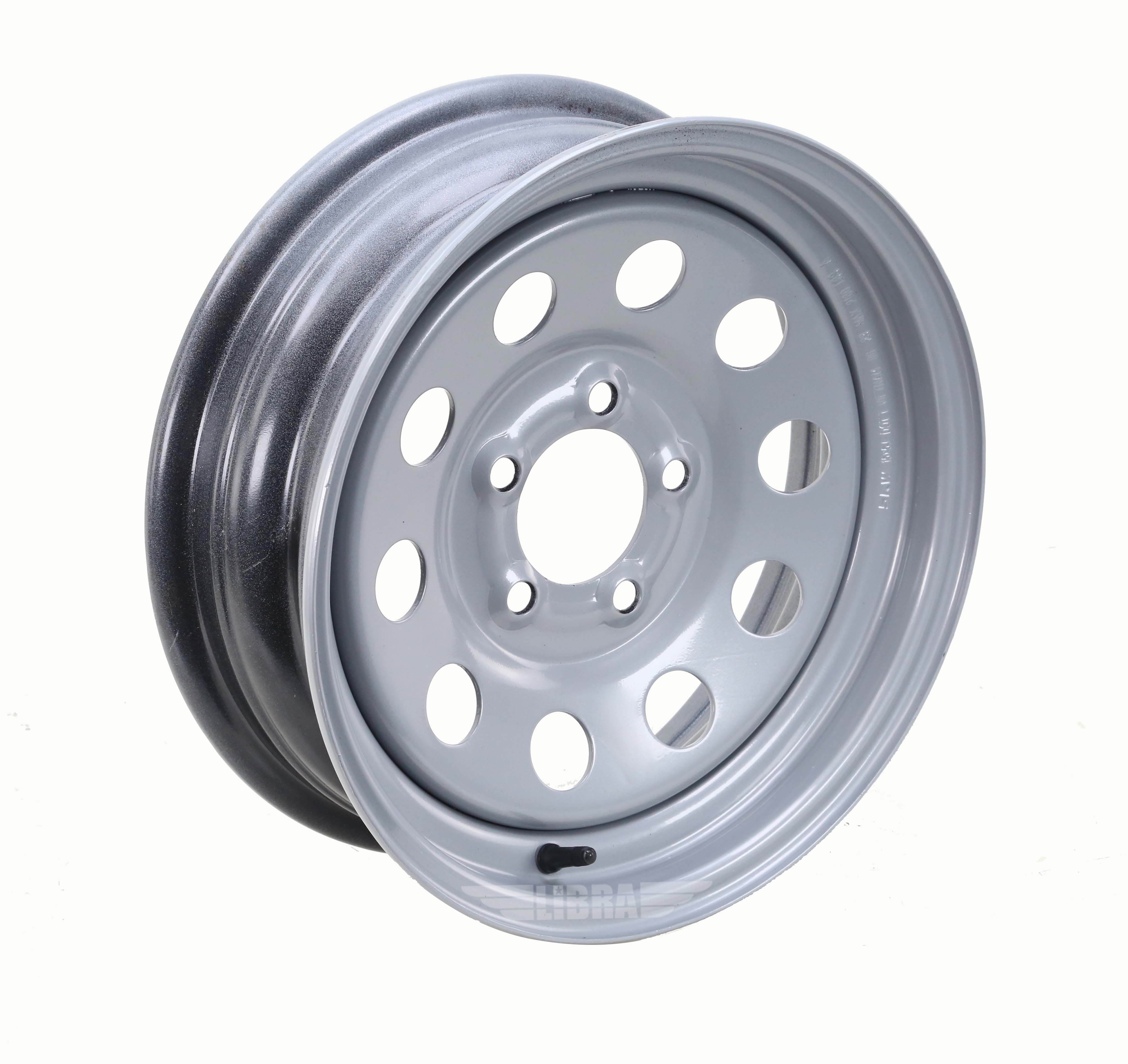 ROCKMAN Trailer Tire and Wheel Assembly (ST205/75R15, 8-Ply, 5 Lug on 5 in PCD, Silver, Set of 2) 7xiw3
