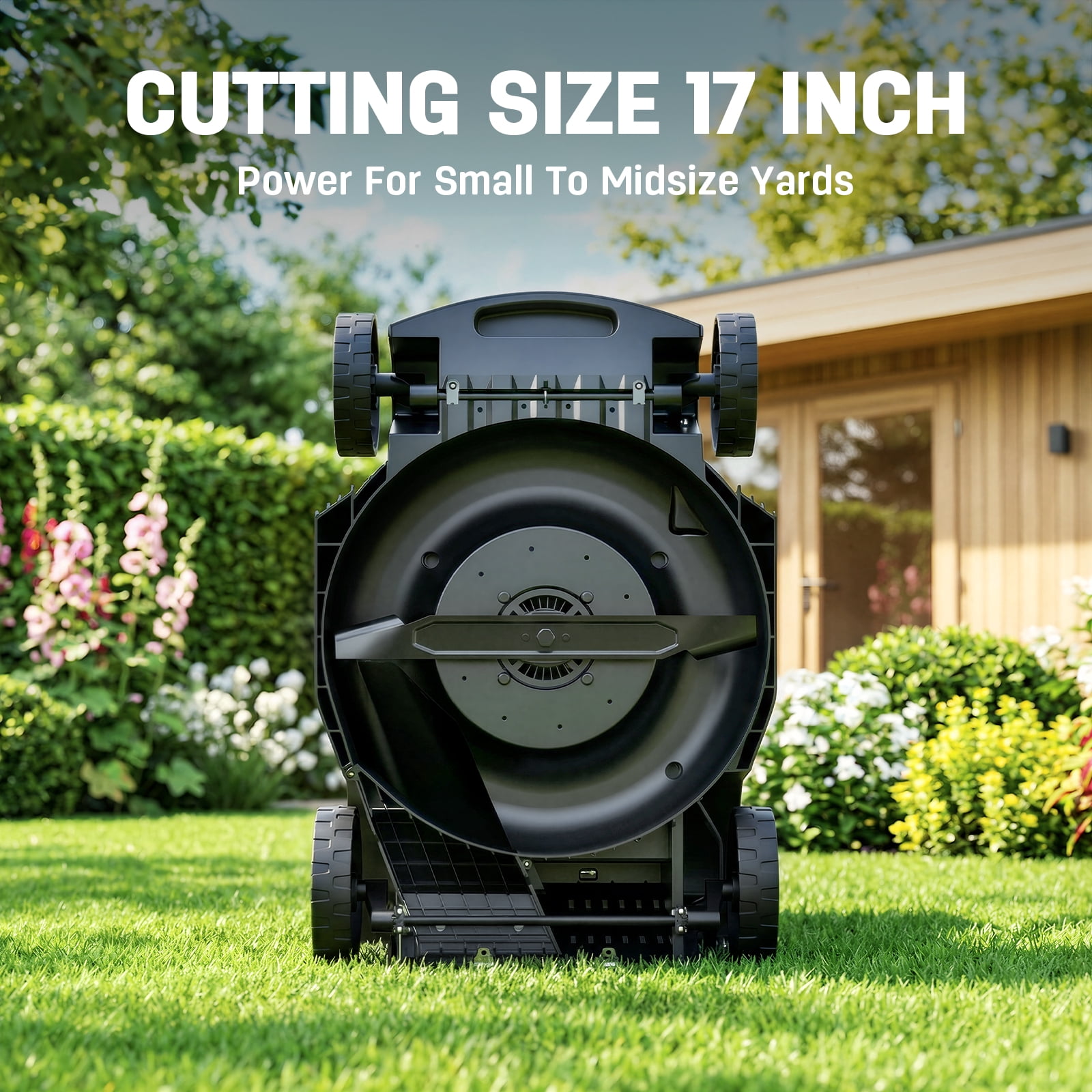 Steelite 17 in Cordless Electric Lawn Mower, Brushless Motor Walk-Behind Push Mower with 2-in-1 Mulching and Bagging (Green, 17 in) zhlpb