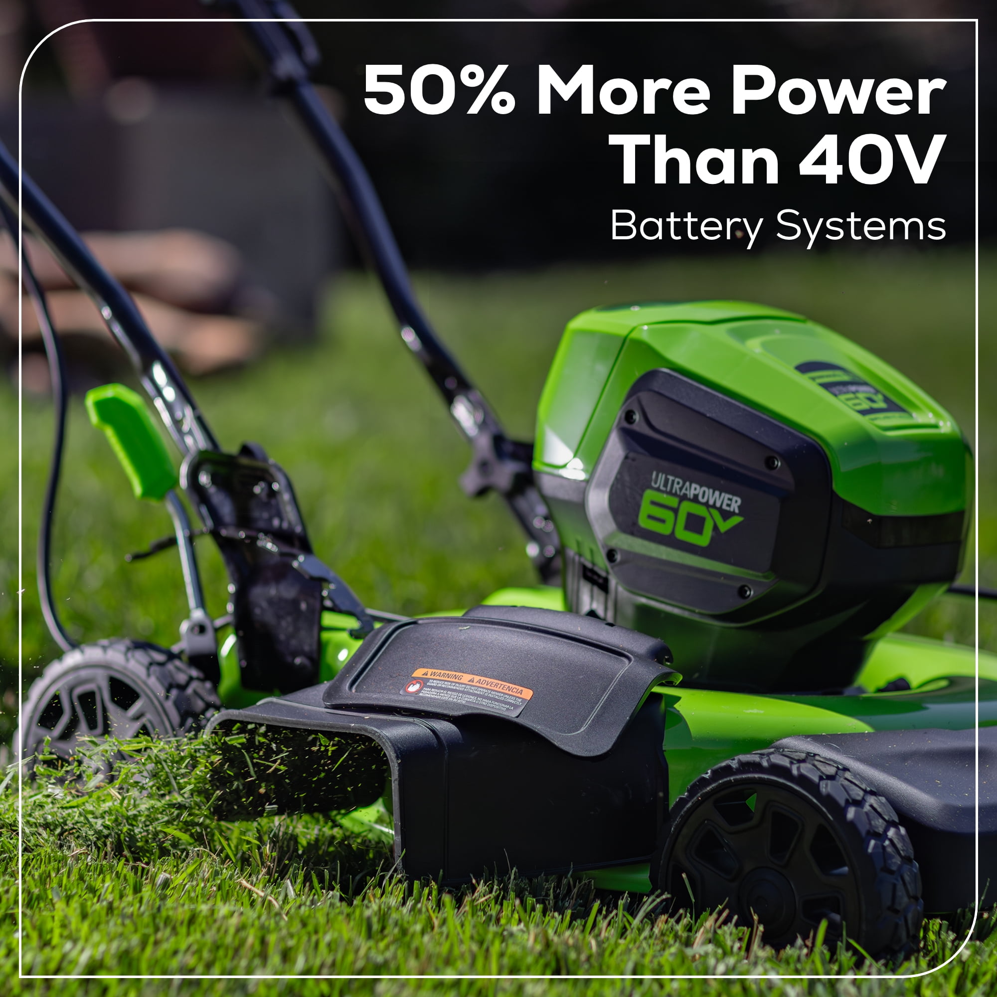 Greenworks 60V 19 in Cordless Battery Push Lawn Mower with 5.0Ah Battery and Charger (Green, 19 in) 1kmbd