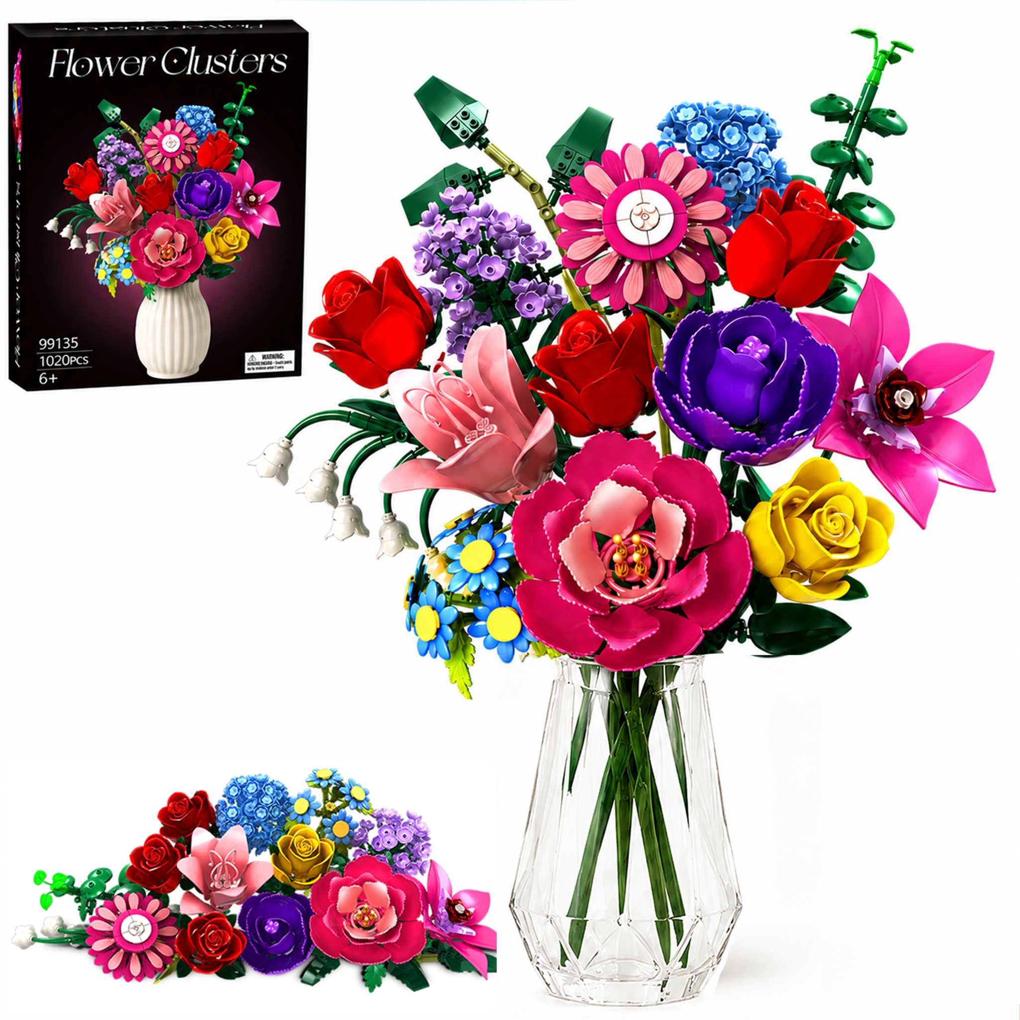 Wideland Flower Bouquet Building Set (Botanical Collection, 1020 Pieces) 6cznn