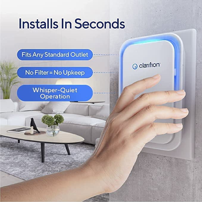 Clarifion Air Ionizer Plug-in Purifier for Home and Office (3 Pack) gm78w