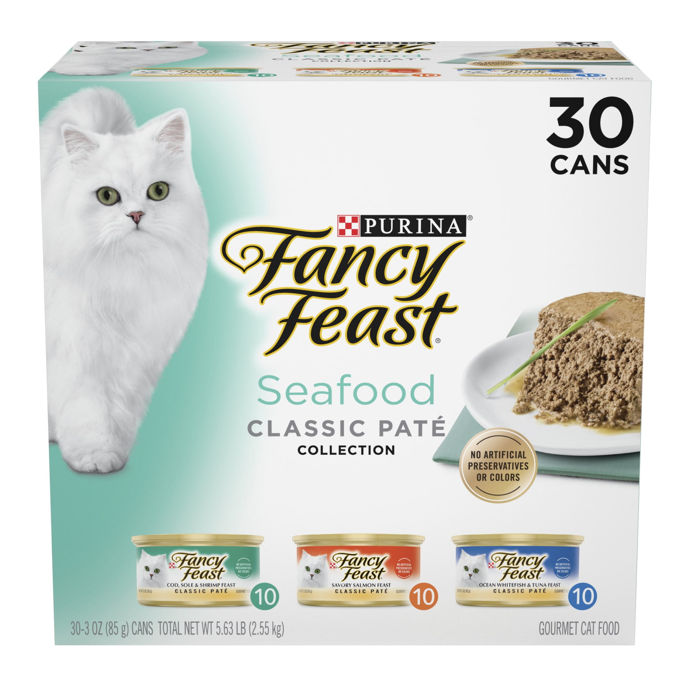 Fancy Feast Classic Pate Seafood Collection Wet Cat Food (30 Pack, 3 oz) 5mpog