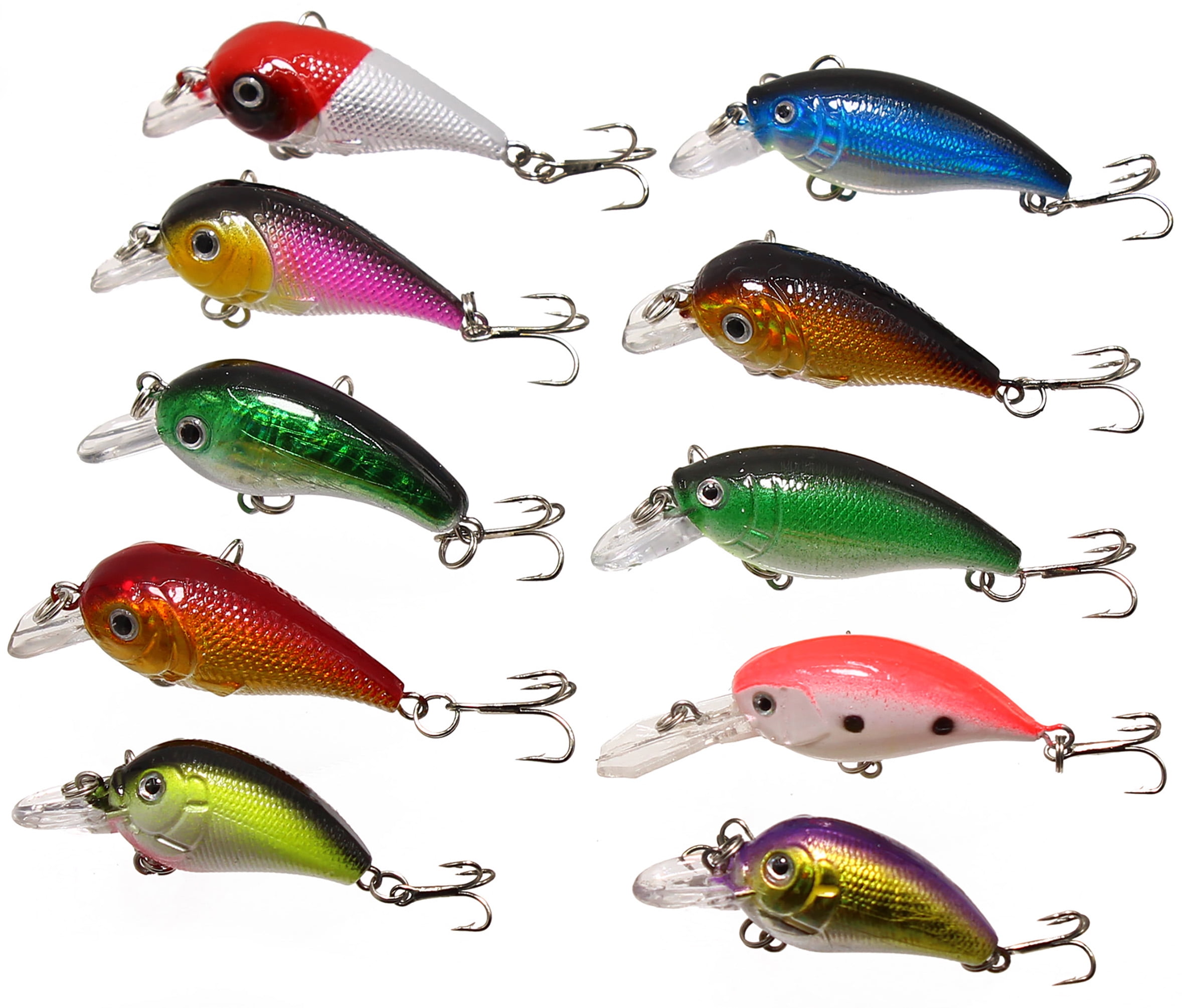 LotFancy 30-Piece Topwater Fishing Lure Set, Bass and Trout Bait with Propeller Tail (Multi-Color, 1.5 in to 3.6 in) hsgf0