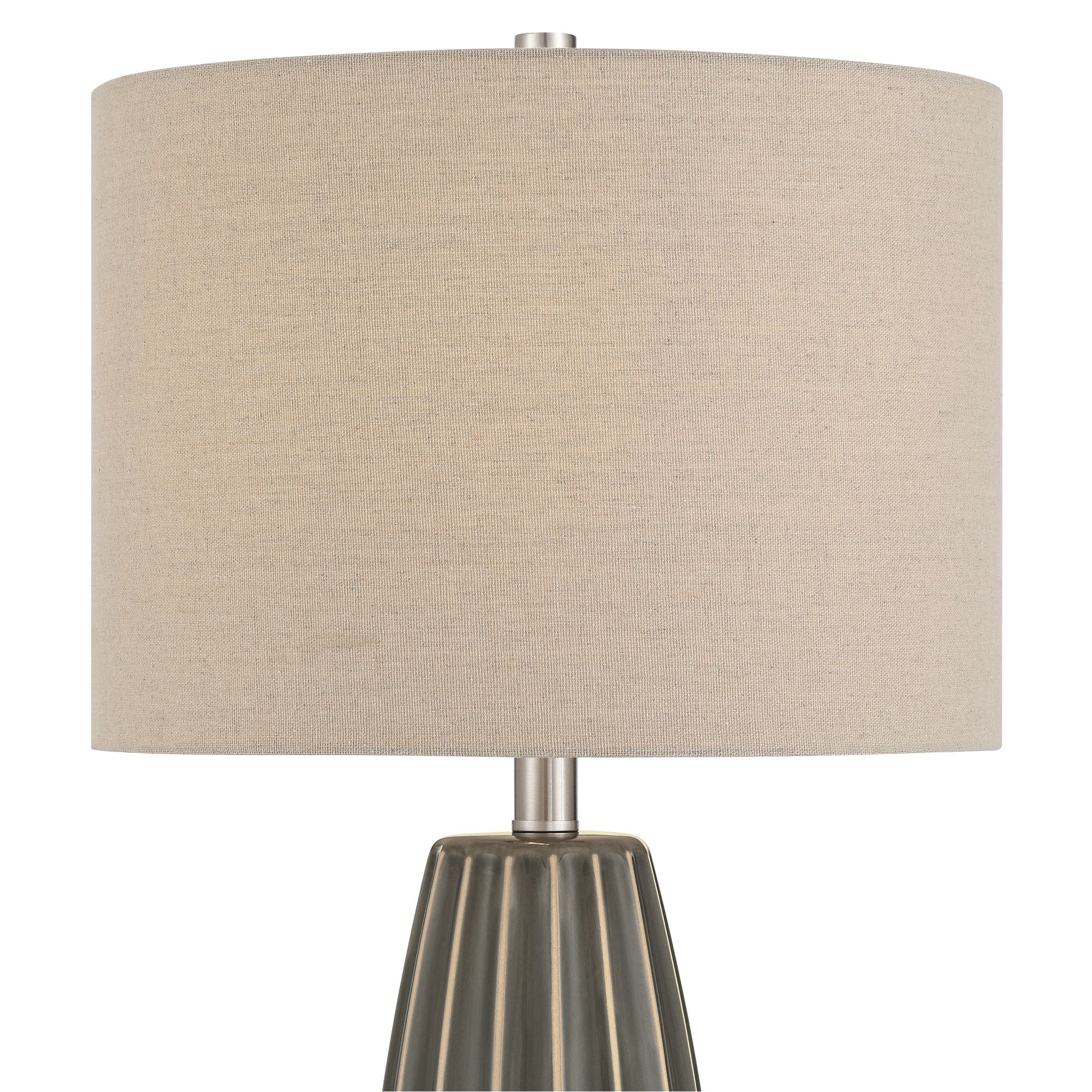 360 Lighting Olsen Ceramic Table Lamp with Fabric Shade (Charcoal Gray, 26.5 in) y4hc6
