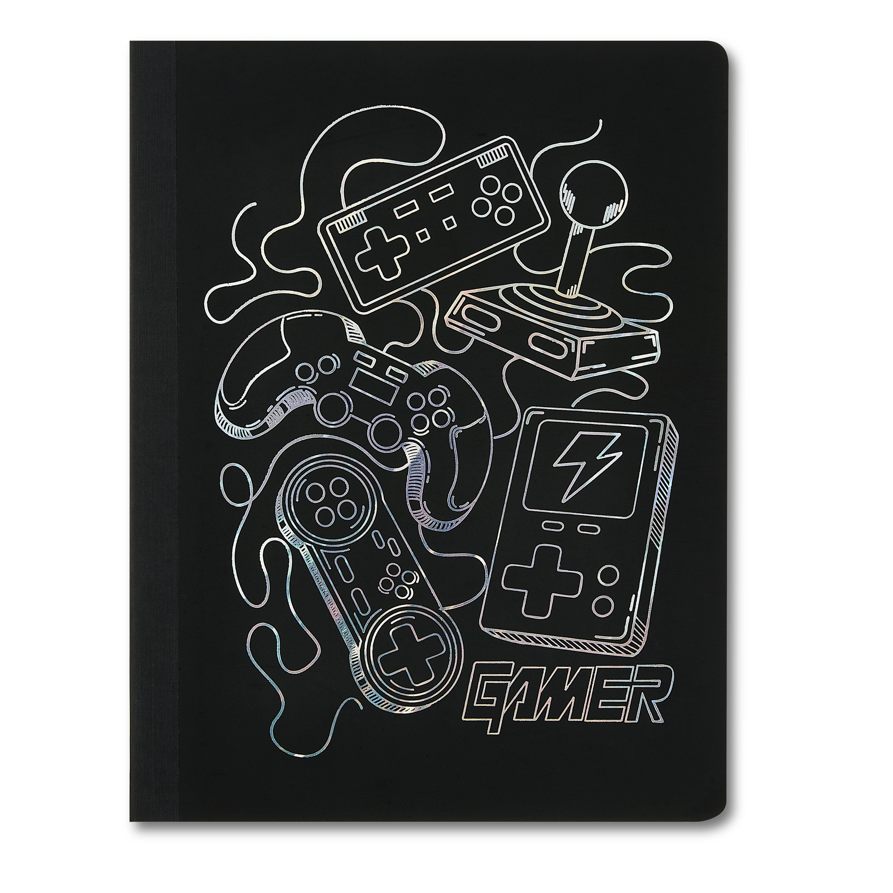 Pen+Gear Wide Ruled Composition Book, Durable Poly Cover, Gamer Design (Black, 7.5 in x 9.75 in) sc79y