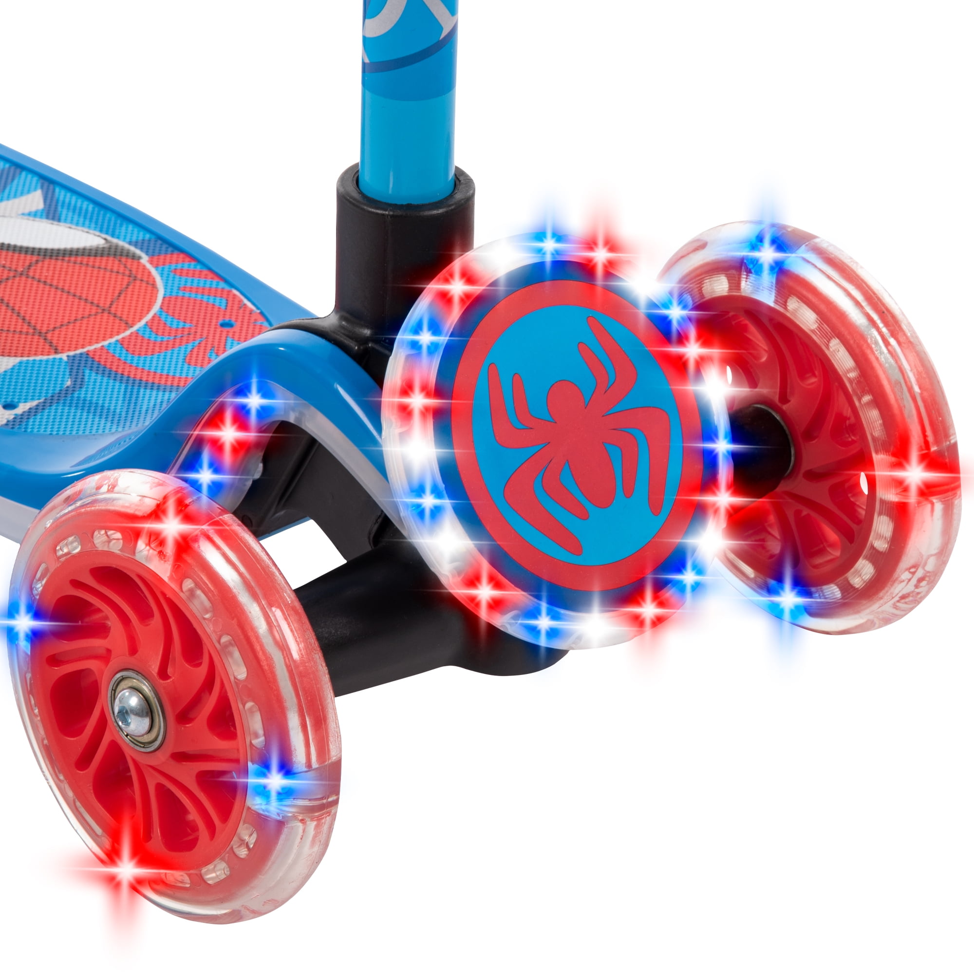 Huffy Marvel Spidey & His Amazing Friends Light-Up Toddler Scooter (Blue, 3-Wheel) 5vea2