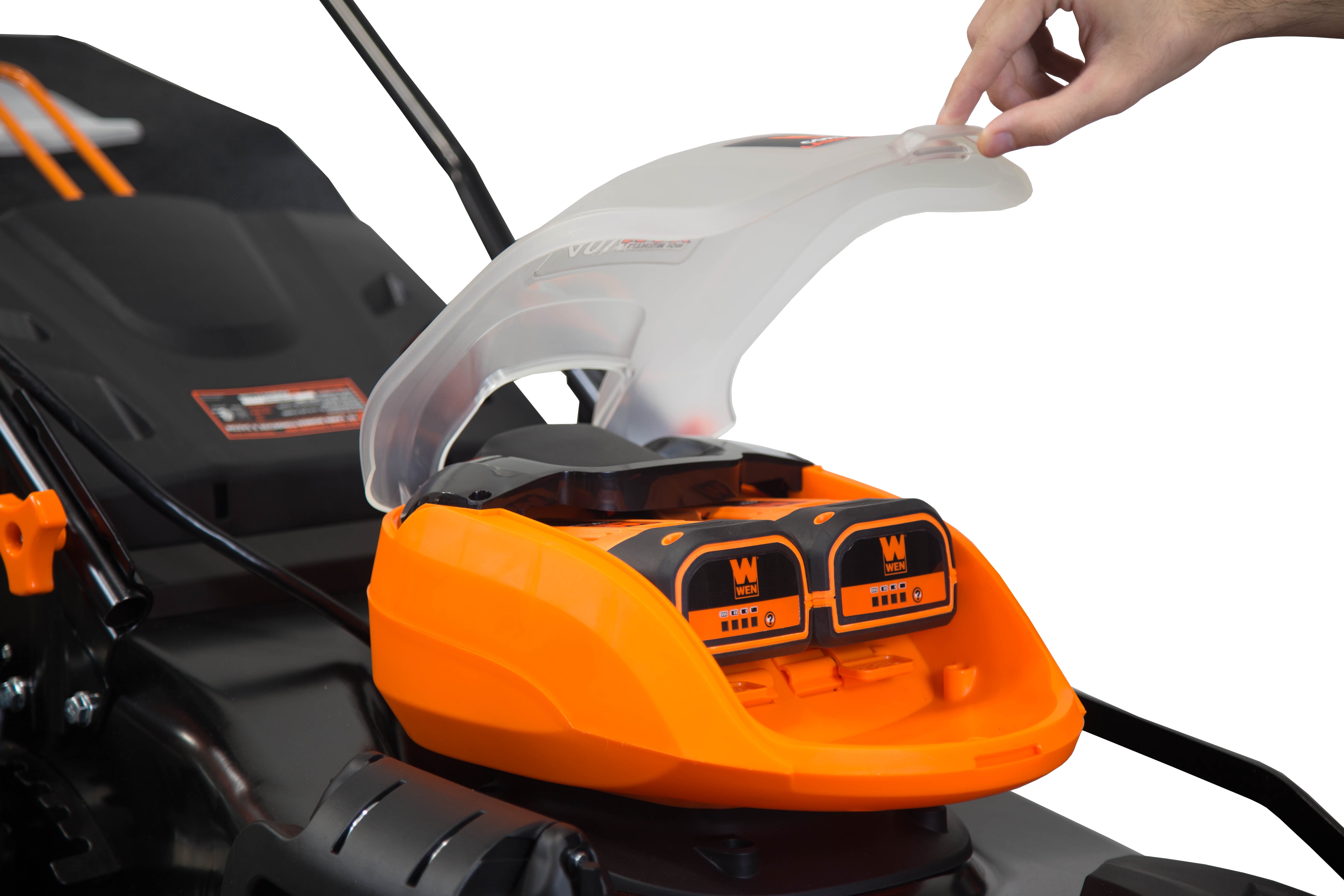WEN 40V Max Lithium Ion 19-Inch Cordless 3-in-1 Lawn Mower with Dual Batteries and 16-Gallon Collection Bag (Black, 19 in) jqh0z