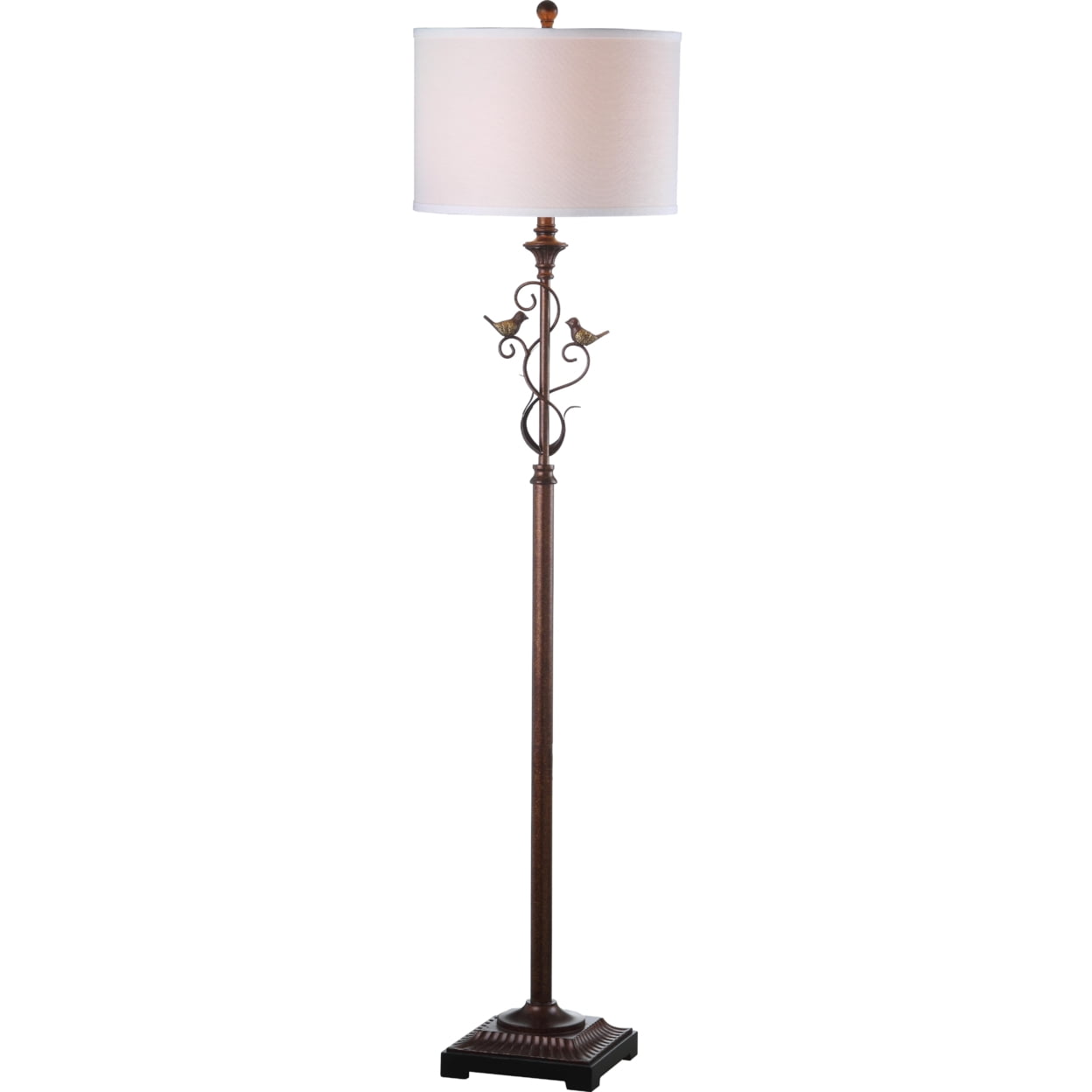 Safavieh Birdsong Antique Floor Lamp with Cotton Shade (Oil-Rubbed Bronze, 61 in. H) ksugo