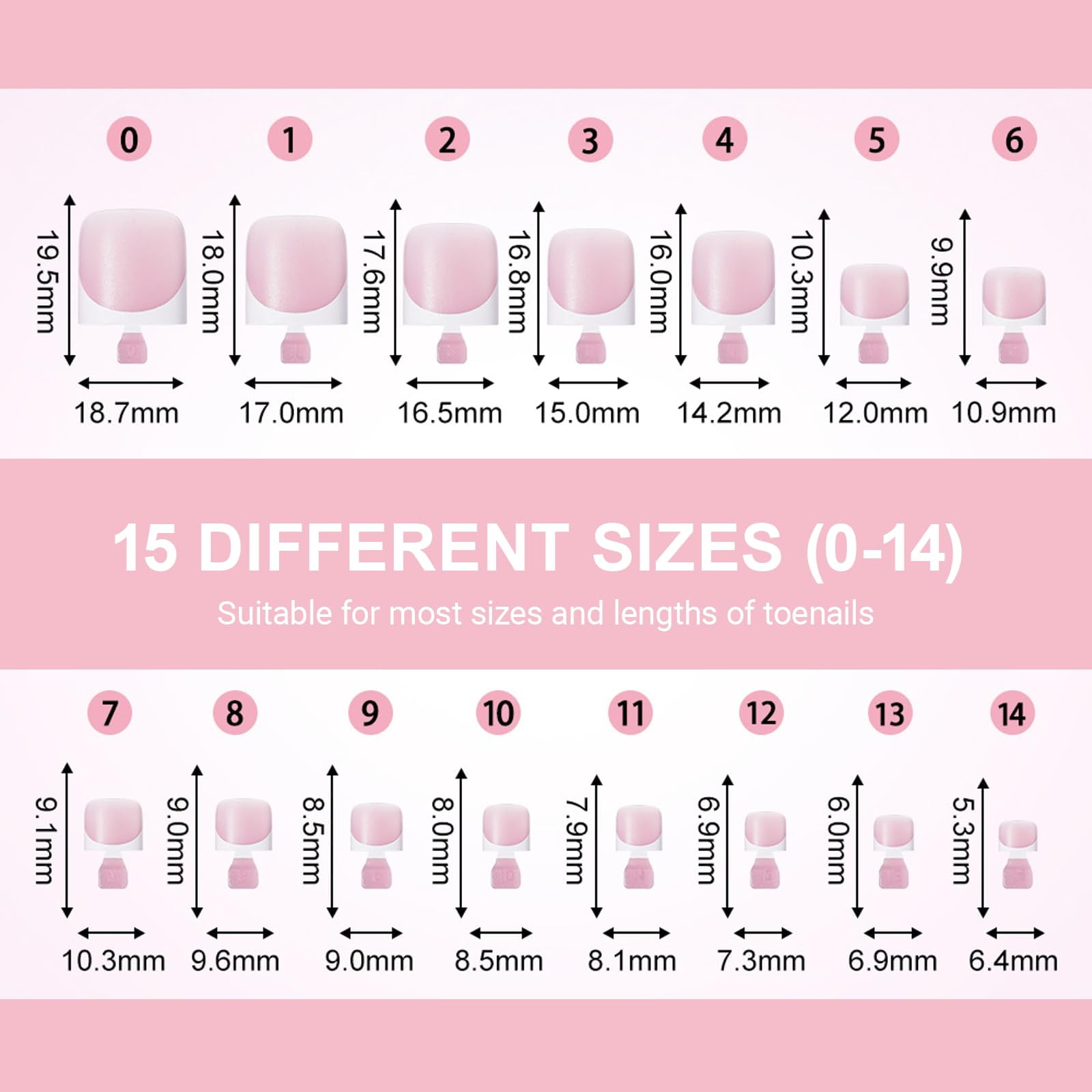 Frevar French Tip Press-On Toenails, Square Soft Gel Full Cover False Nail Extensions (Berry Pink, 150 Pieces) i2xdl