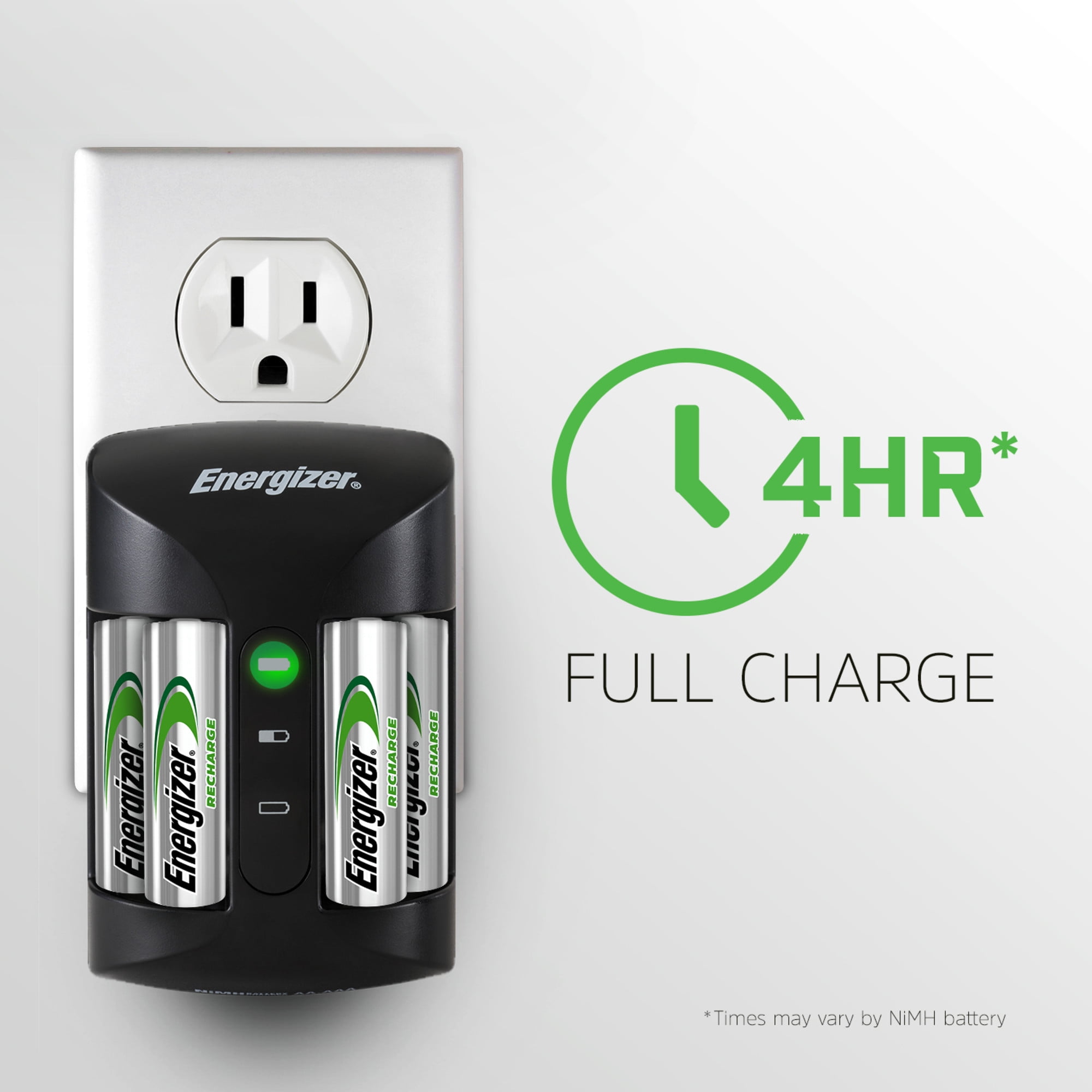 Energizer Recharge Pro Battery Charger for AA and AAA NiMH Batteries (4 AA Batteries Included) ojavs