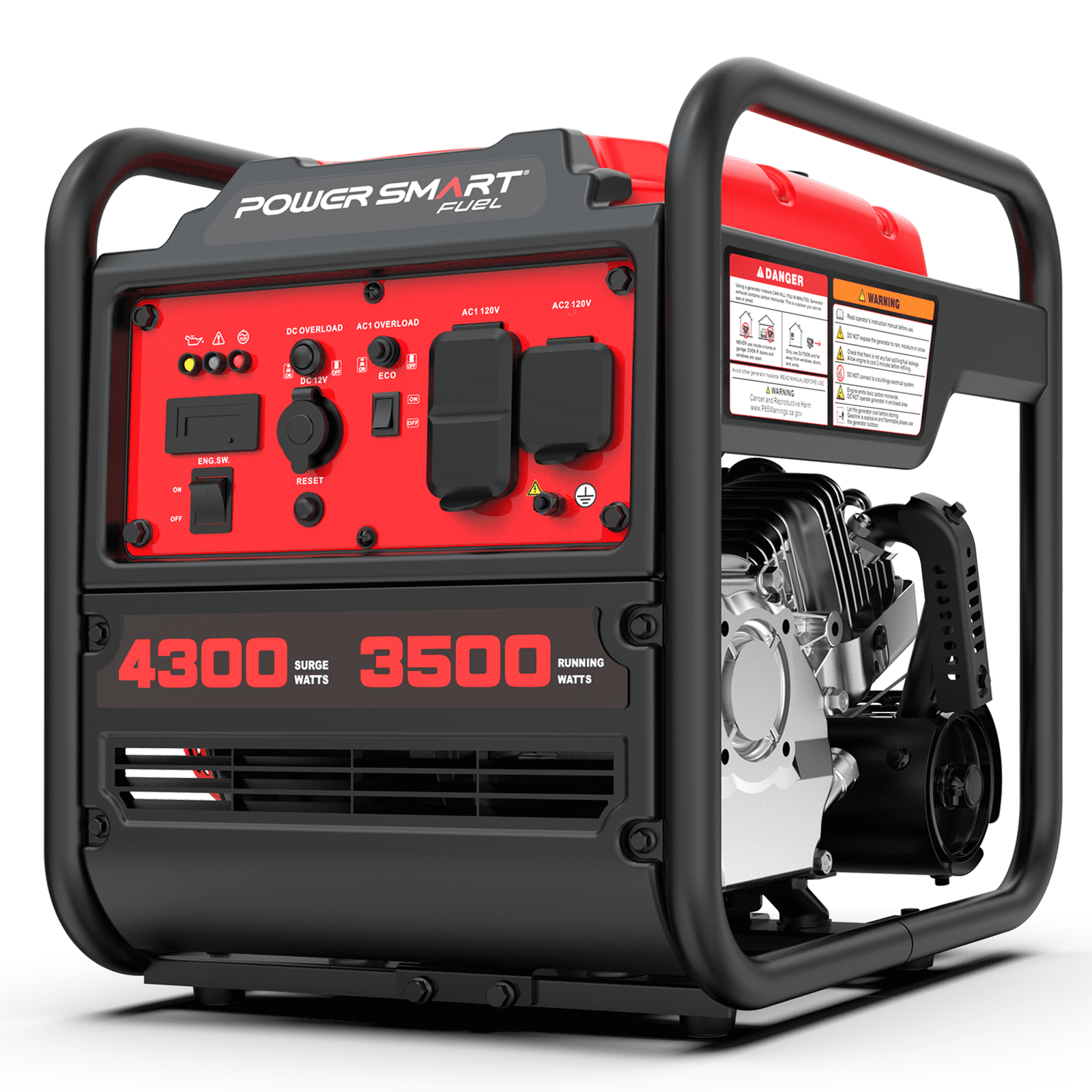 PowerSmart 4300-Watt Portable Inverter Generator (3500 Rated Watts, 223cc Engine, RV-Ready, 68 lbs) l31zd
