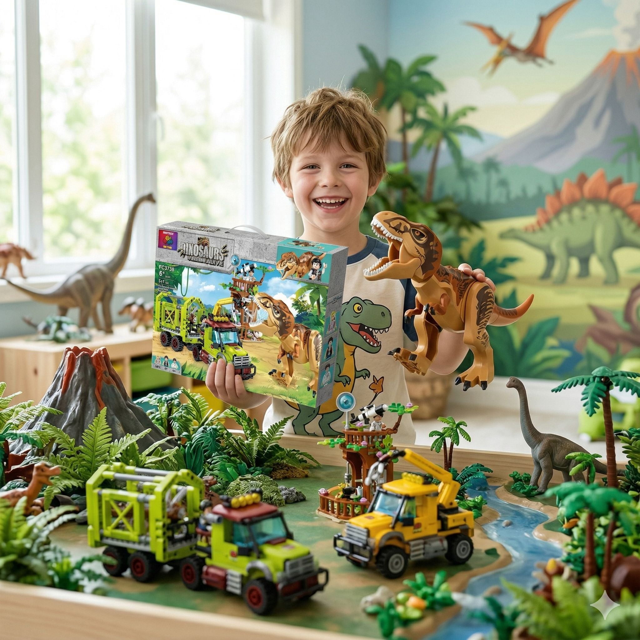 MIADEAL Jurassic Dinosaur Building Blocks Set, STEM Educational Construction Toy (517 Pieces) oou6j