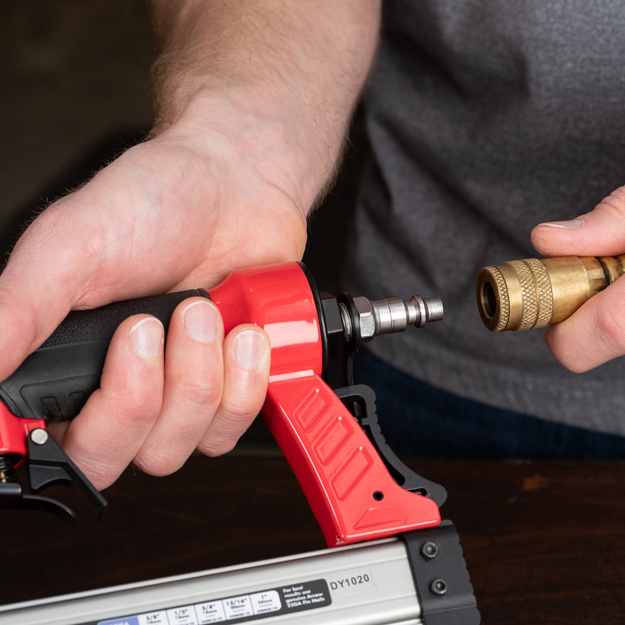 Arrow PT23G Pneumatic Pin Nailer (Red, 23 Gauge) 3mmvz