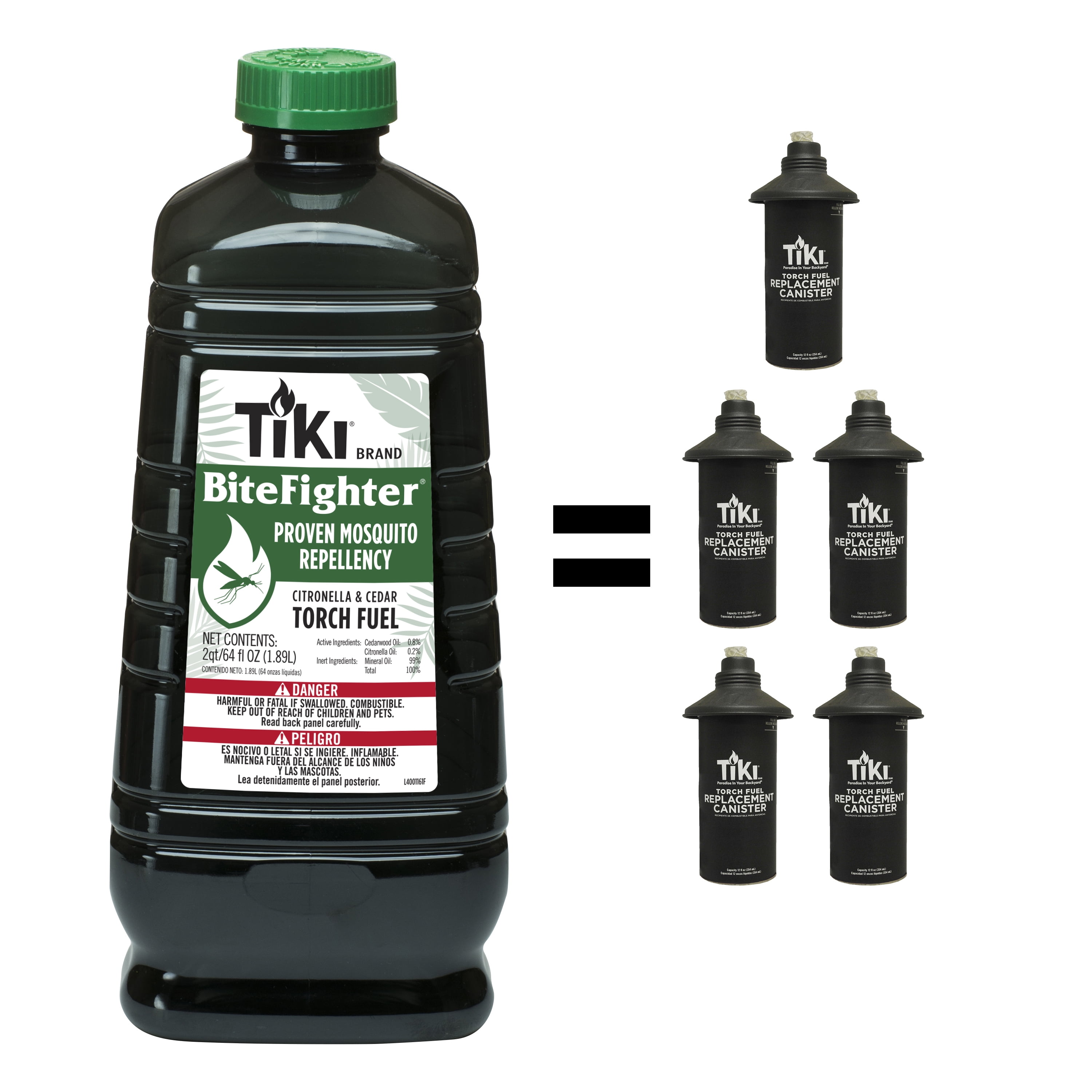TIKI BiteFighter Mosquito Repellent Torch Fuel, Citronella and Cedar Scent, Outdoor Patio and Backyard Use (64 oz) cfvpp