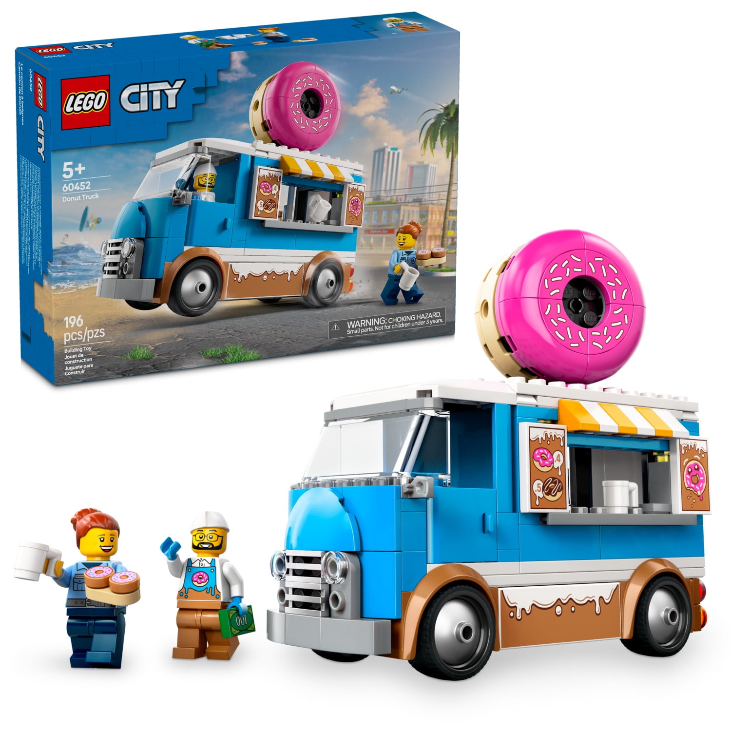 LEGO City Donut Truck Building Set with 2 Minifigures and Accessories (196 Pieces) awhb2