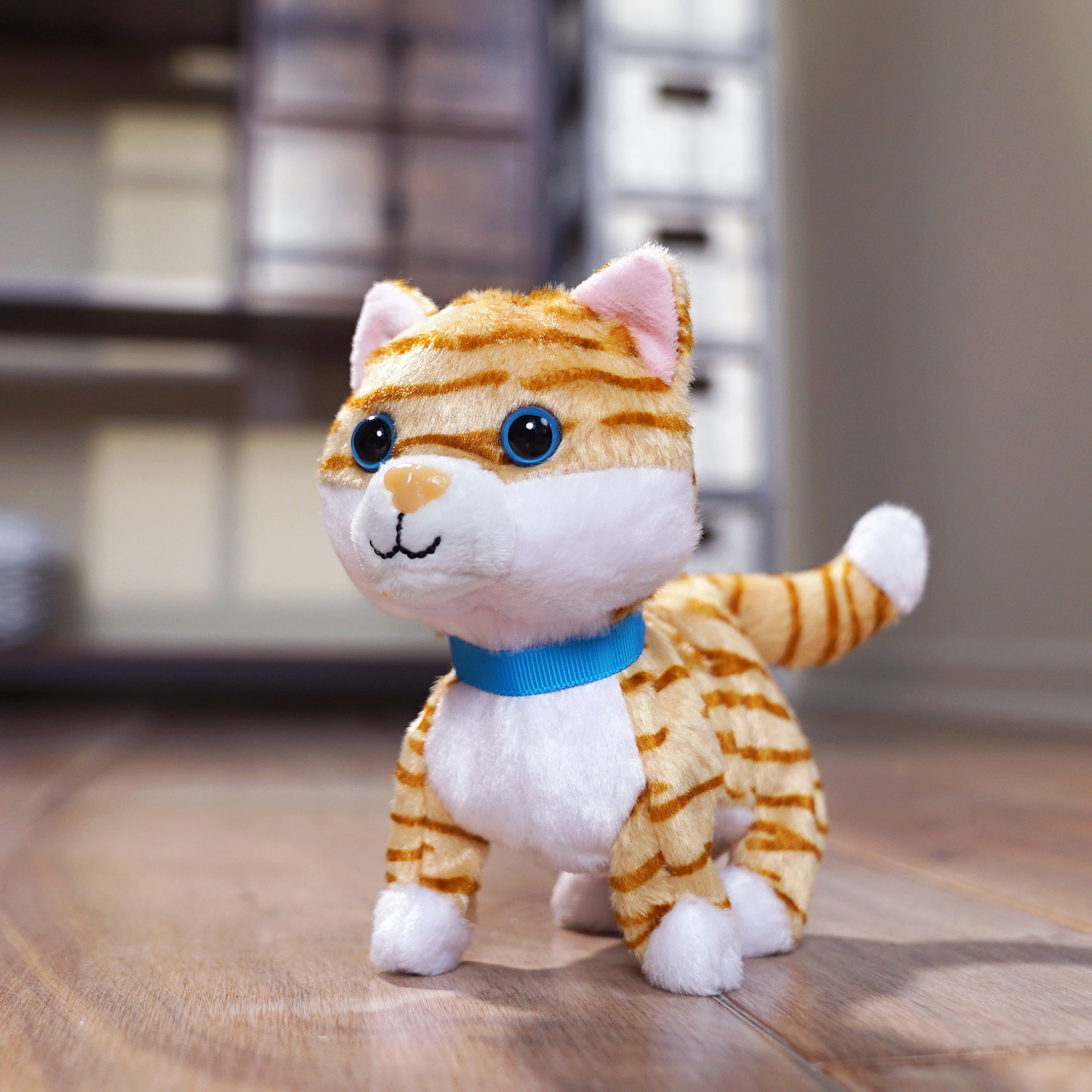 Kid Connection Electronic Walking Plush Cat Toy (Orange, 6 in) 2oljy - Image 2