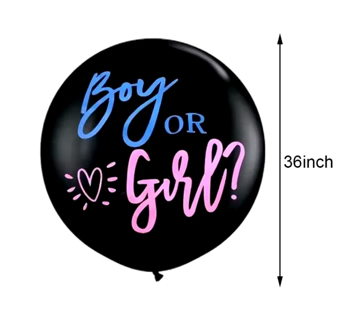 KLYNE Gender Reveal Balloon Set, Durable Latex Party Decor (Black, 36 in) 0lgvi - Image 2