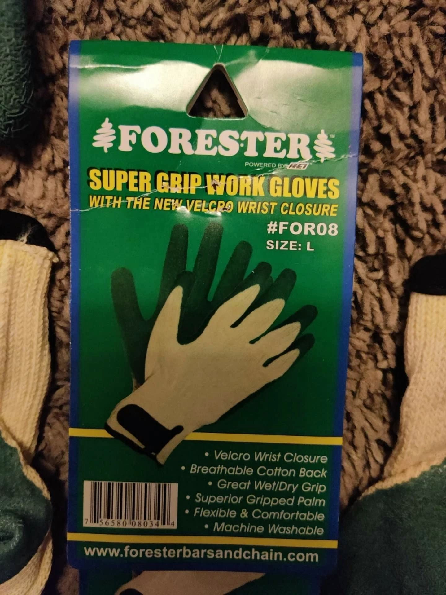 PURELY Forester Super Grip Work Garden Gloves with Wrist Closure (Black, Large, 2 Pack) hisv2