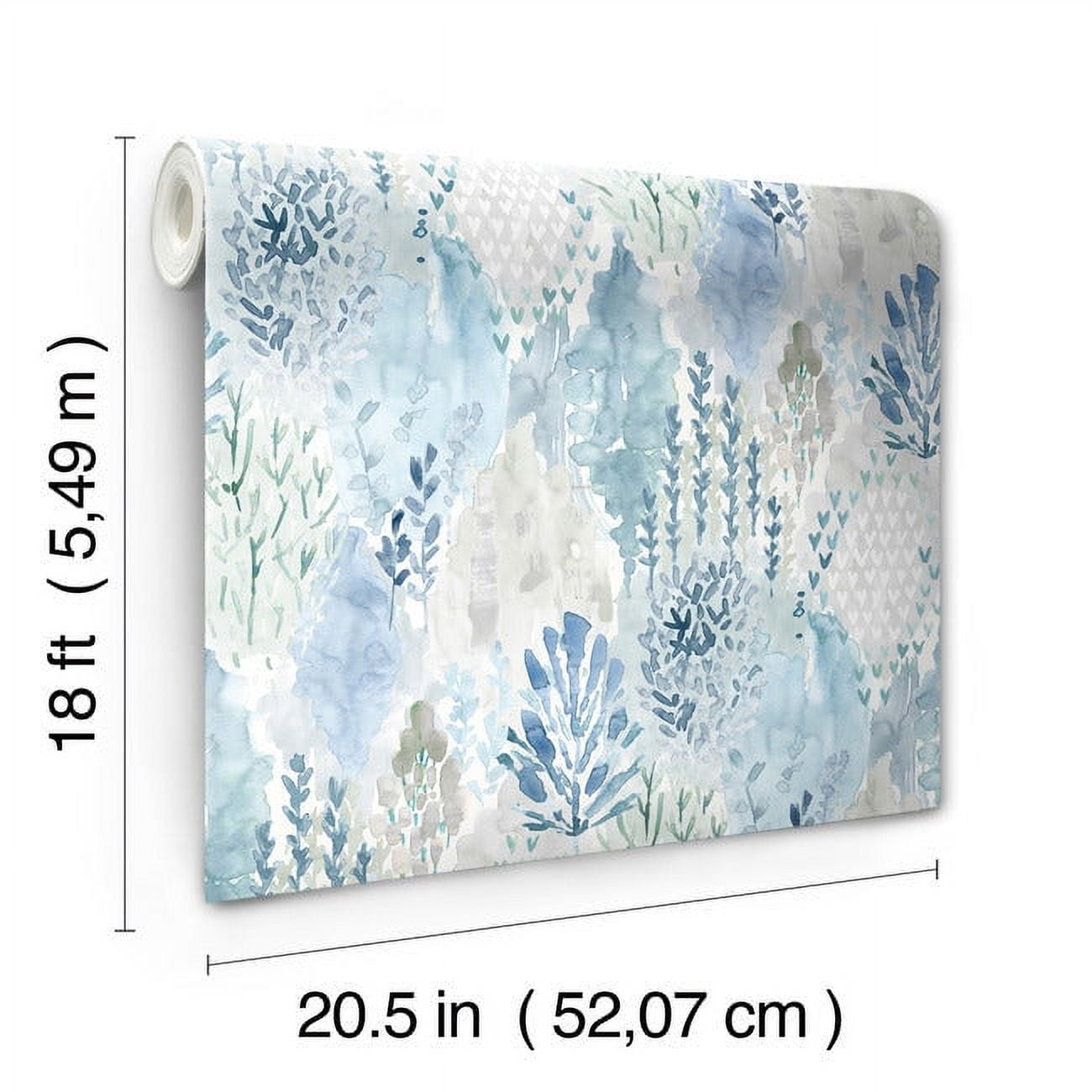 RoomMates Watercolor Tree Mosaic Peel and Stick Wallpaper (Green, 20.5 in x 18 ft) lboli