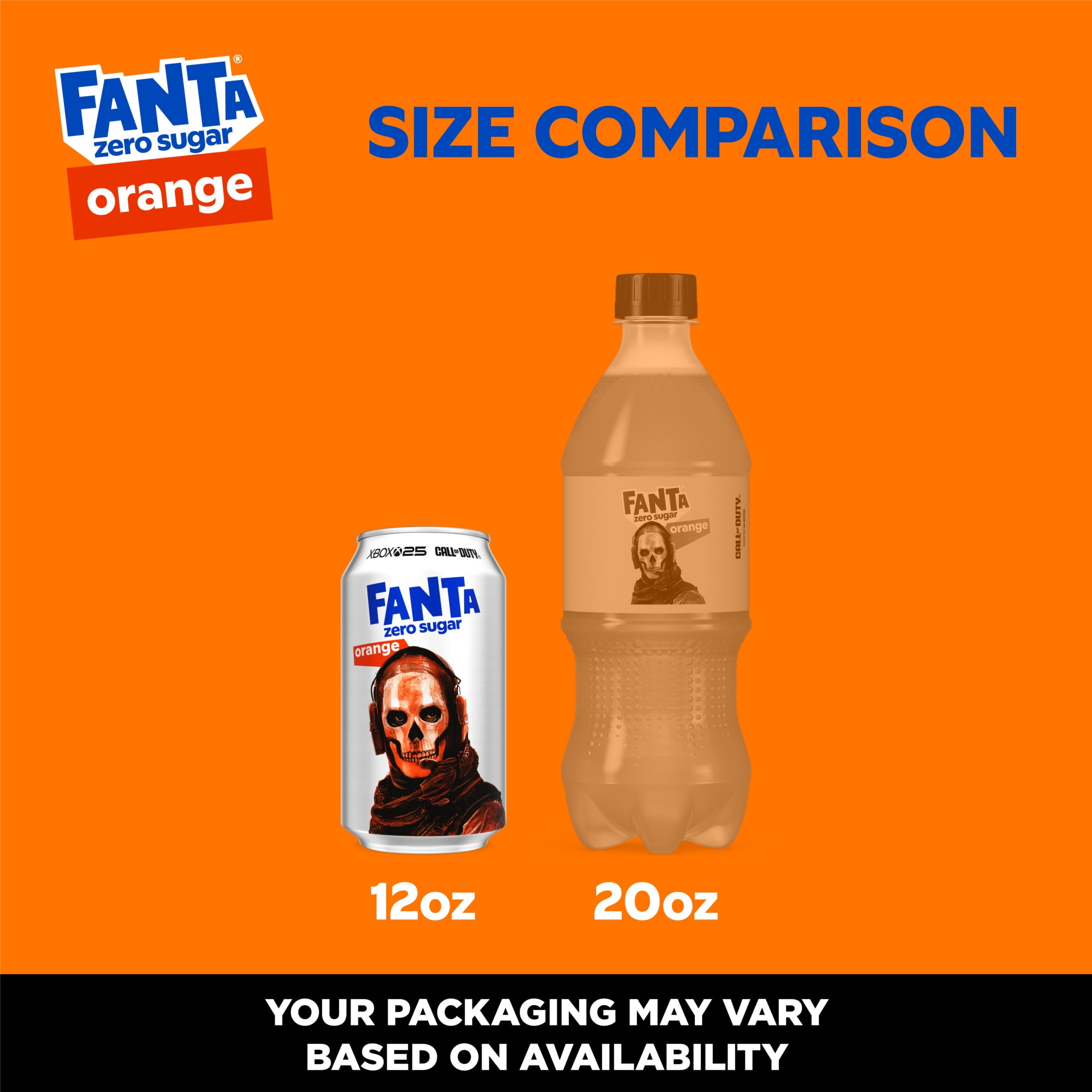 Fanta Zero Sugar Orange Soda, Refreshing Fruit Flavored Soft Drink (Orange, 12 fl oz, 12 Pack) pvm87
