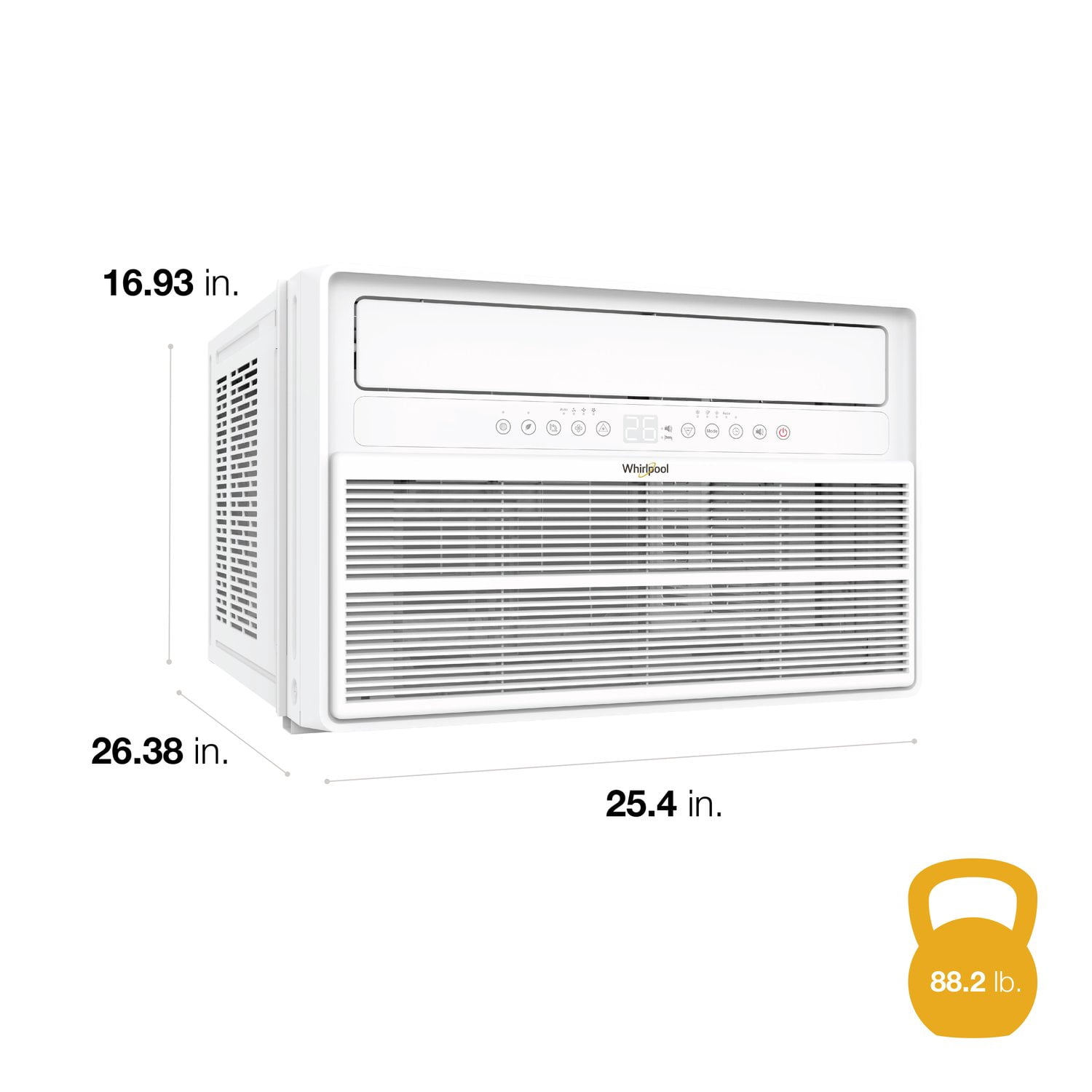 Whirlpool 18,000 BTU Window Mounted Inverter Air Conditioner with Remote Control (White, 1000 sq ft) hydmn