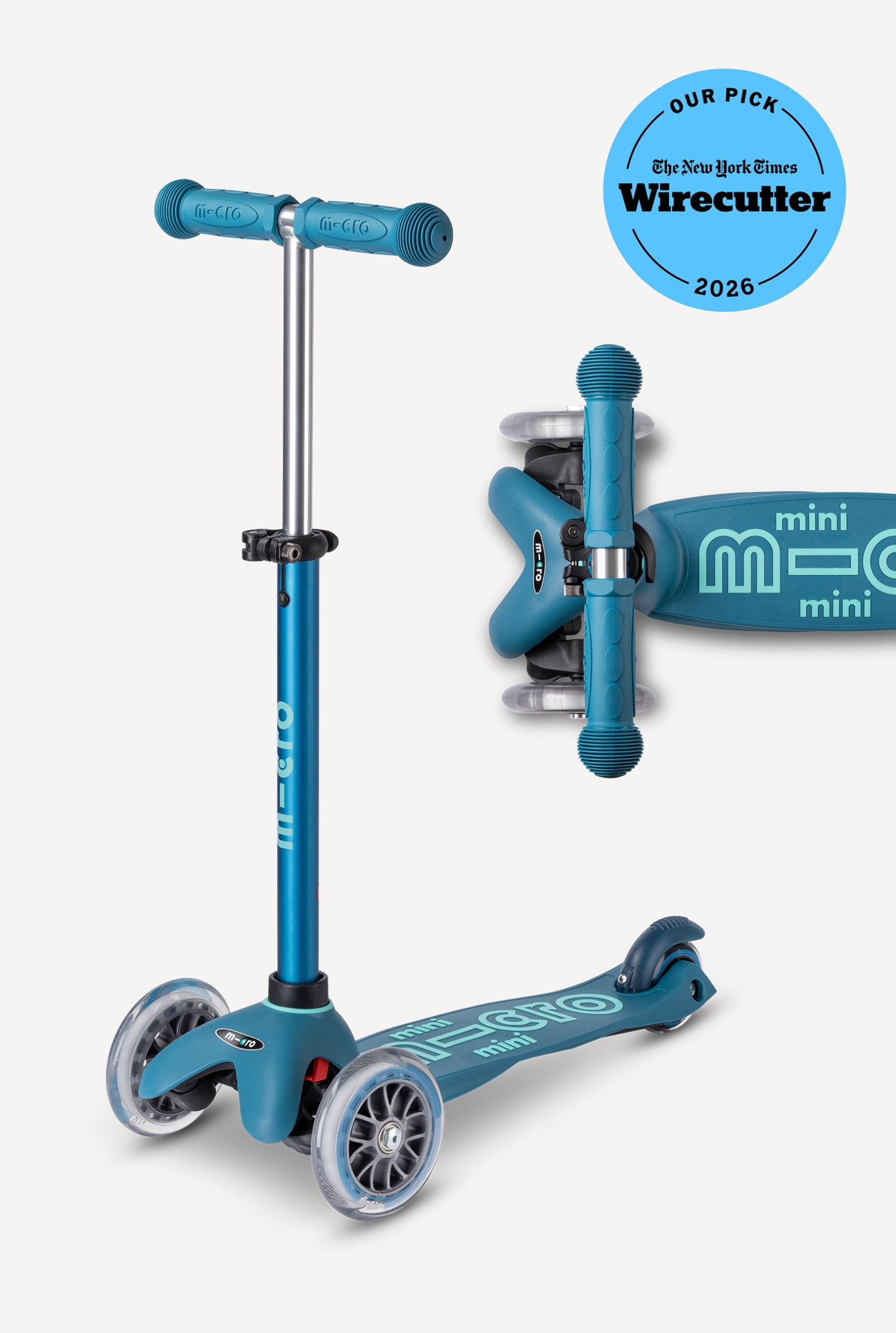 Micro Kickboard Mini Scooter Adjustable Handlebar Lightweight Design (Blue) 6zp3a
