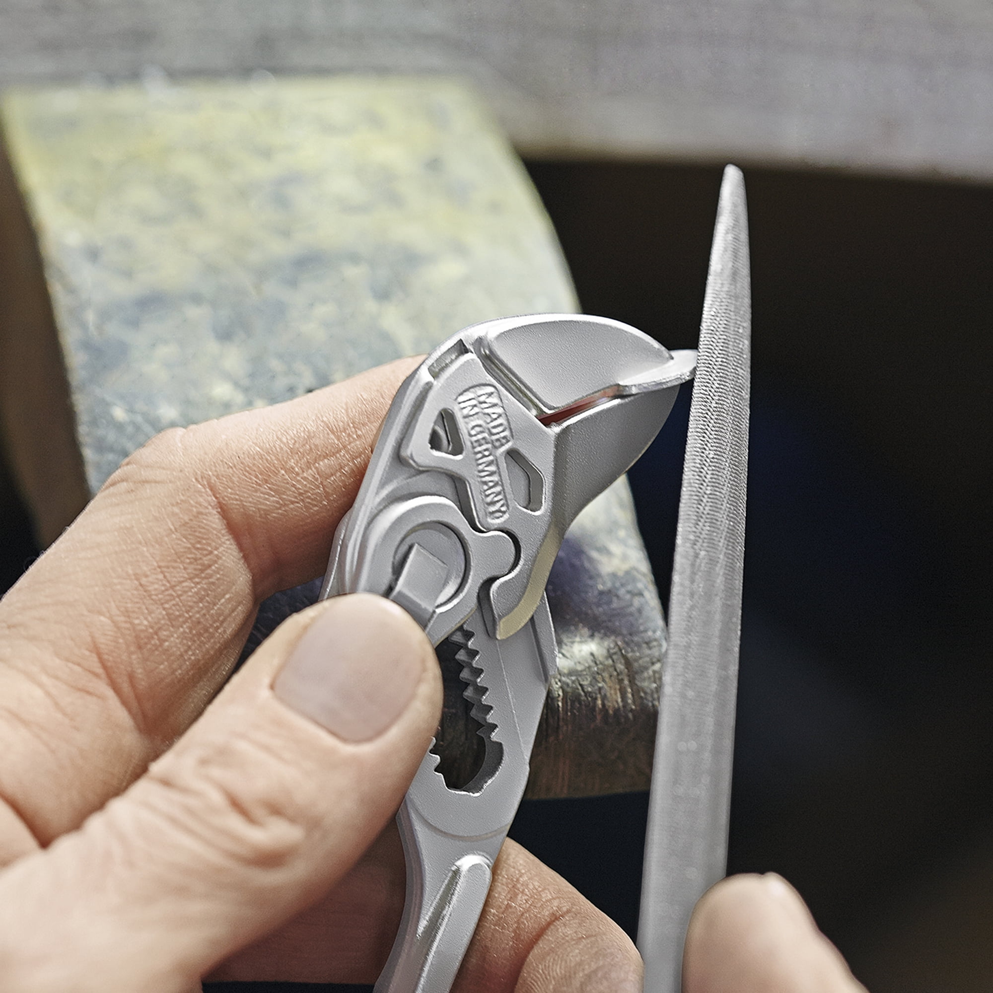 Knipex Tools 86 03 125 Mini Pliers Wrench, Smooth Parallel Jaws for Precision Gripping (Silver, 5 in) zpvcy