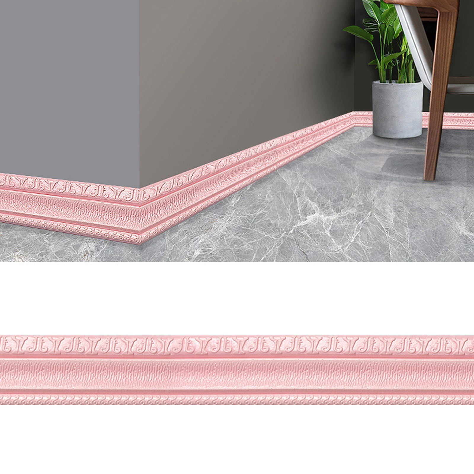 CoreLiving Flexible Peel and Stick Crown Molding Trim (Pink Marble, 9.5 ft) jucf7