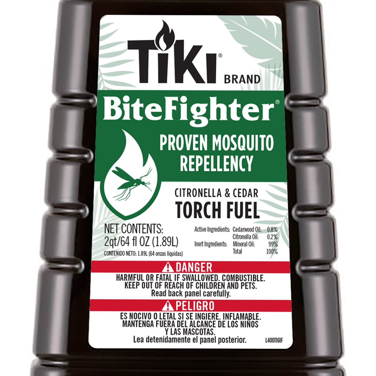 TIKI BiteFighter Mosquito Repellent Torch Fuel, Citronella and Cedar Scent, Outdoor Patio and Backyard Use (64 oz) cfvpp