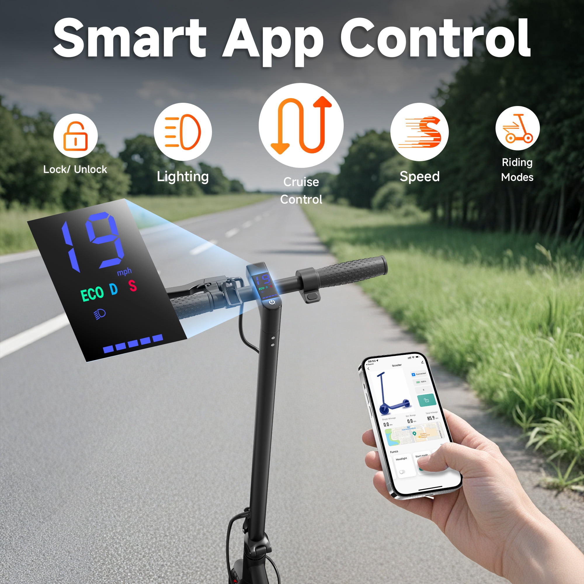 Riuiio Electric Scooter with Seat, 19MPH Commuter E-Scooter, 21-Mile Range, 350W Motor, Foldable Design with Storage Bag (Black, 31 lb) jseoc