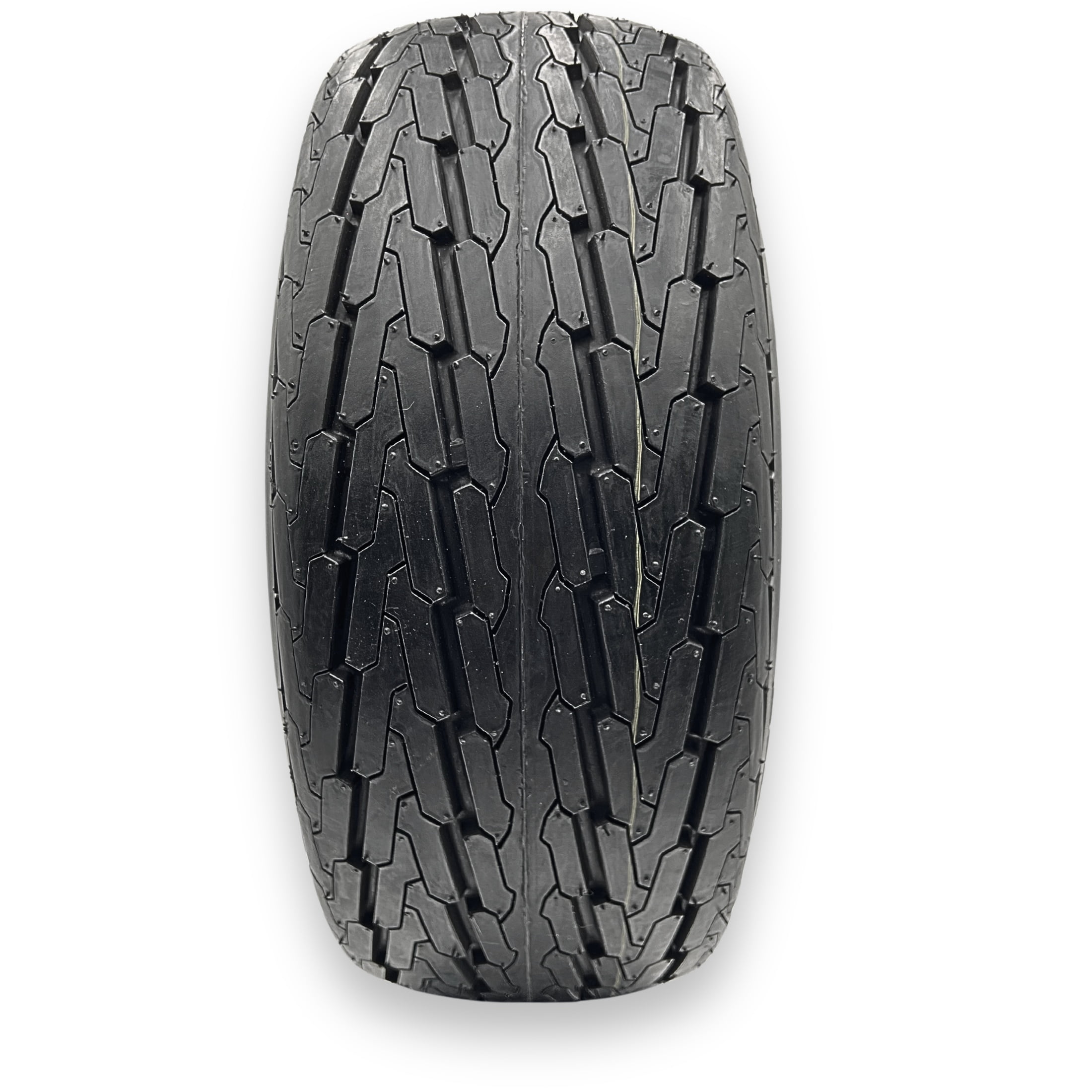 RubberMaster Highway Rib Tire and Stamped Steel Rim Assembly (20.5x8.0-10, 10 Ply, 5 on 4.5 Bolt Pattern) kna4n