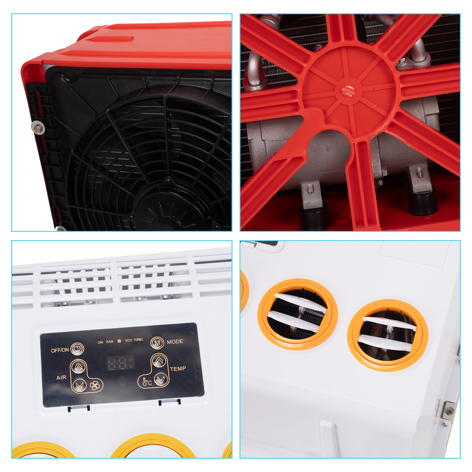 Kkonetoy 11000 BTU 24V Air Conditioner for Semi Truck, RV, and Caravan (11000 BTU) 4r6nf