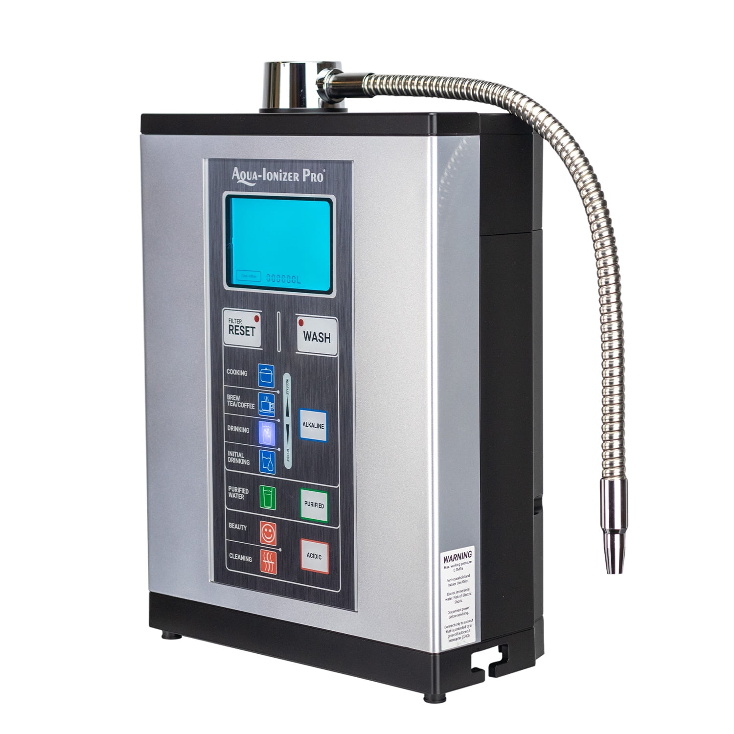 Aqua Ionizer Deluxe 9.0 Alkaline Water Ionizer Machine (Silver, 1 Unit) au8r0