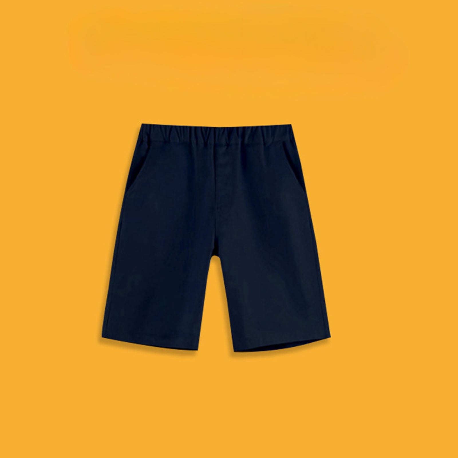 BXJX Boys Casual Shorts, Relaxed Fit Elastic Waist School Uniform Shorts (Navy, 14/16T) ejhe0