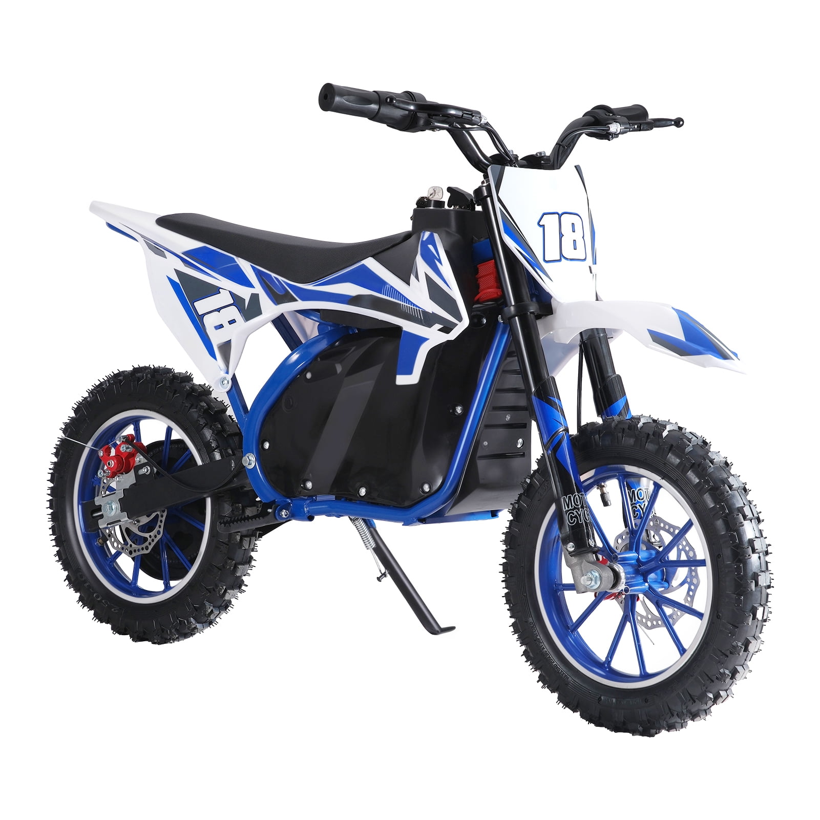 Fompes Electric Dirt Bike for Kids, 3-Speed Off-Road Motorcycle with 250W Motor (Blue, 10 in) ezdpb