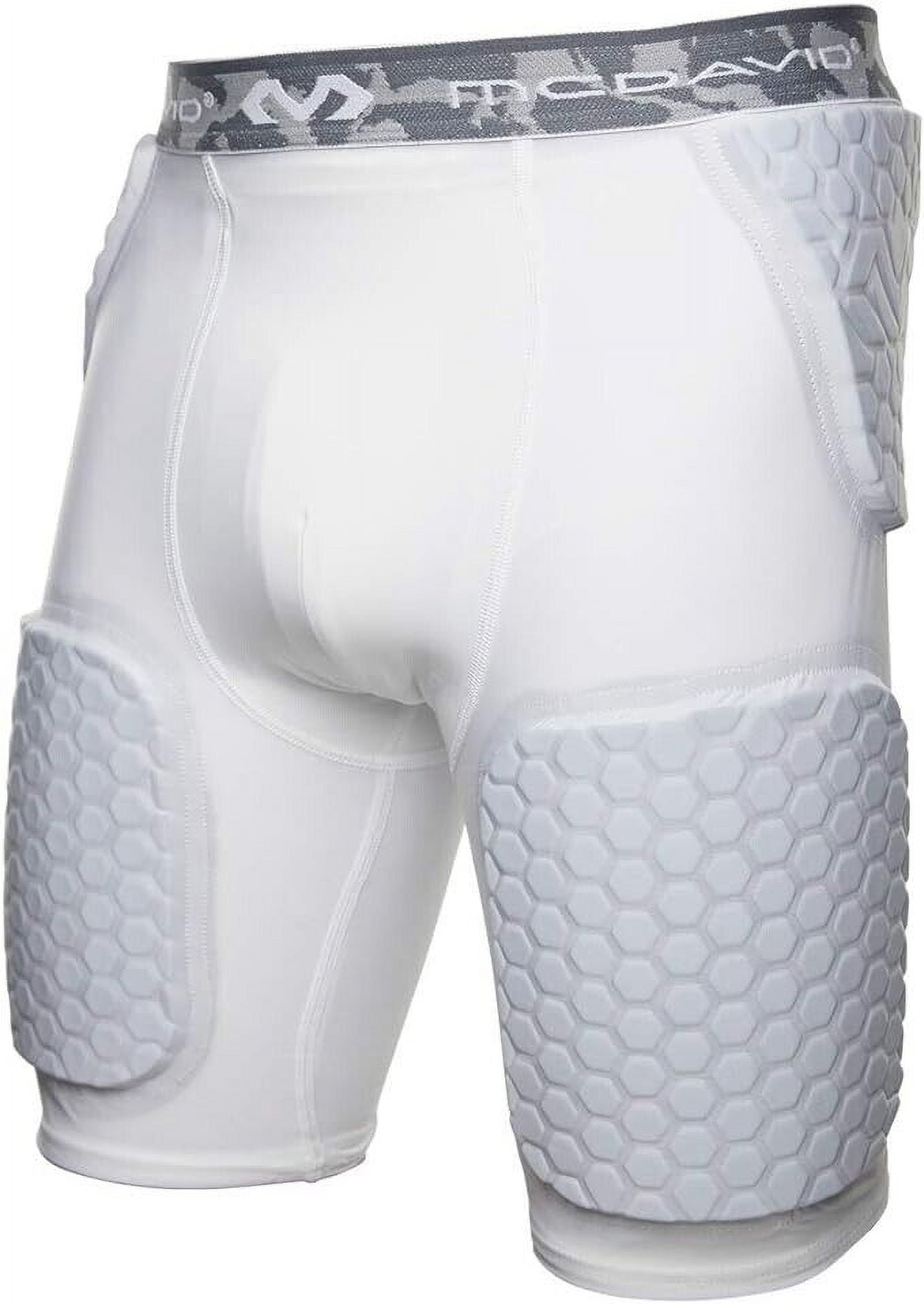 McDavid Hex Thudd Protective Padded Shorts (White, Adult Large) bgnt2