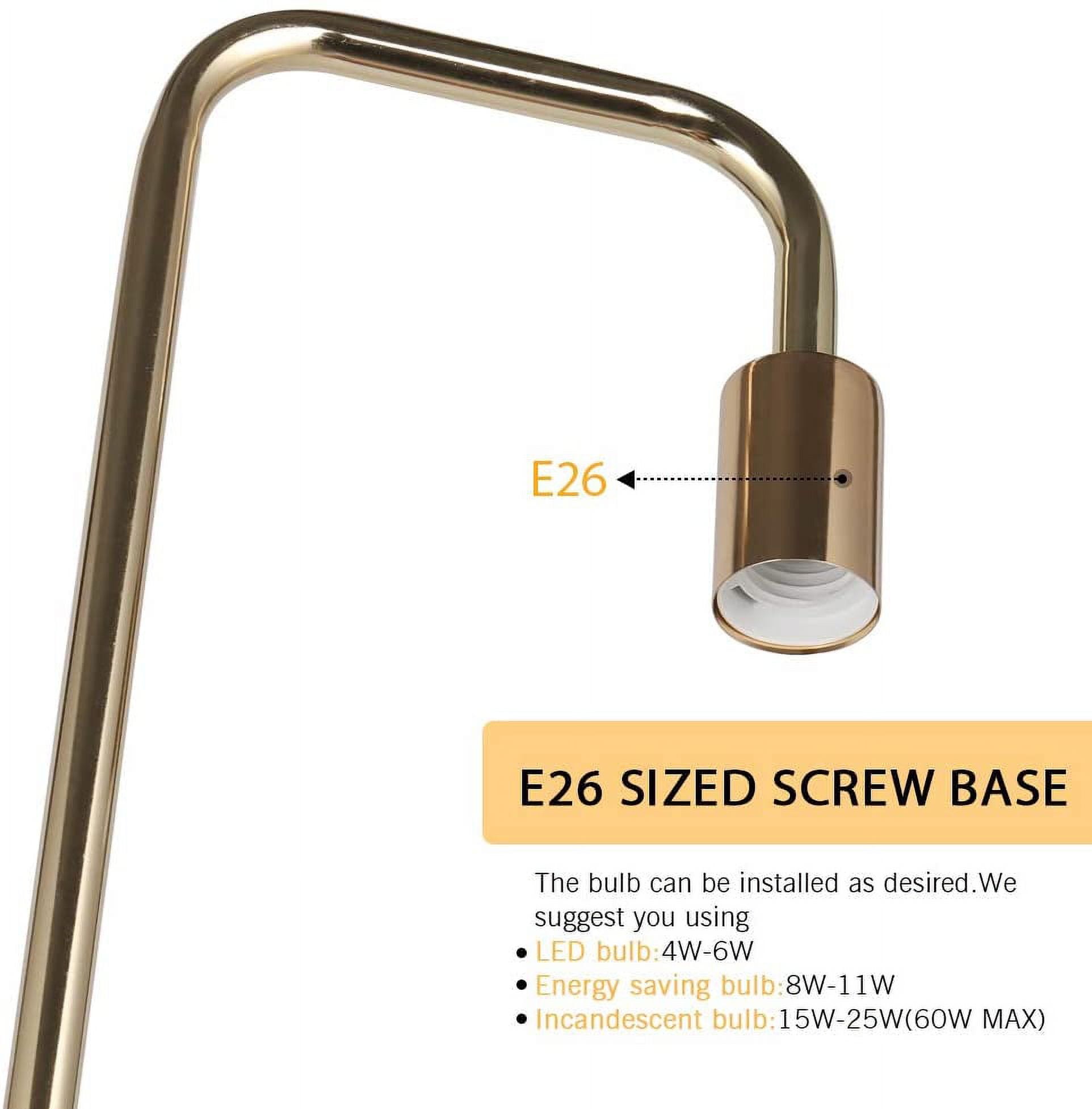 Haitral Industrial Floor Lamp with Marble Base, Modern Standing Light for Living Room (Gold, 64.1 in) ralje