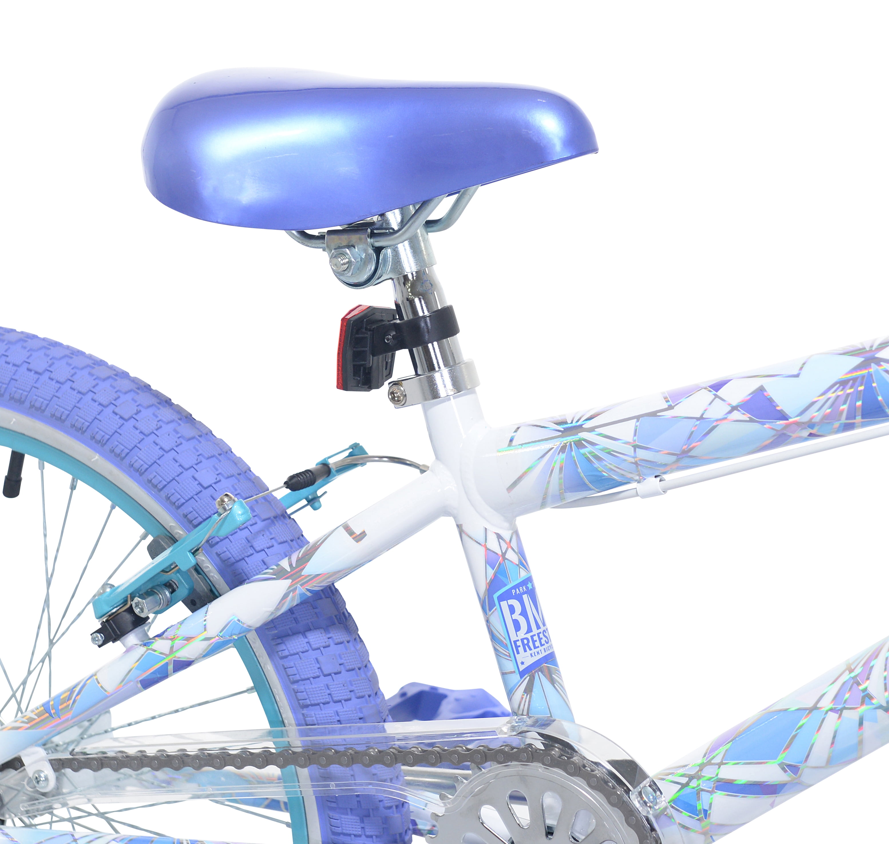 Kent Shimmer BMX Bicycle, Durable Steel Frame, Dual Caliper Brakes (White/Purple, 20 in) rzftm