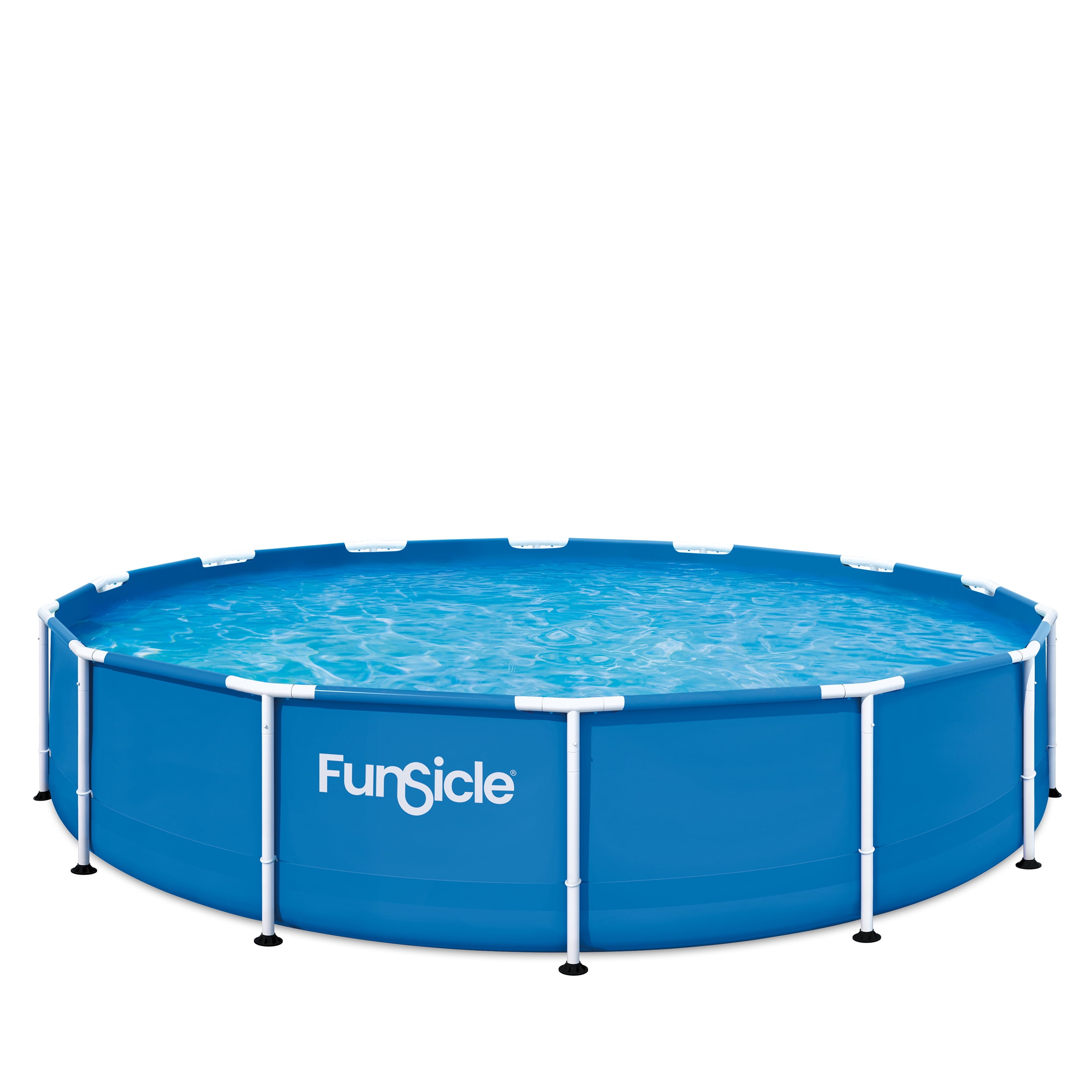 Funsicle Adventure Above Ground Metal Frame Swimming Pool with FiltraBoost Pump and AutoSkimmer (Blue, 14 ft x 33 in) 9nszp