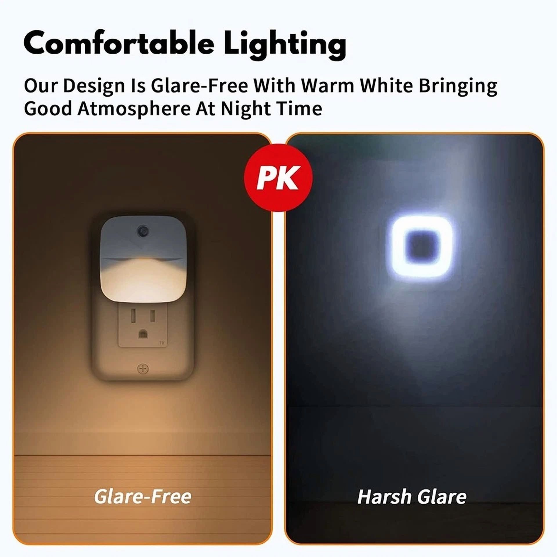 VAULT Plug-In LED Night Light with Motion Sensor for Bathroom and Hallway (4 Pack) zwsu9