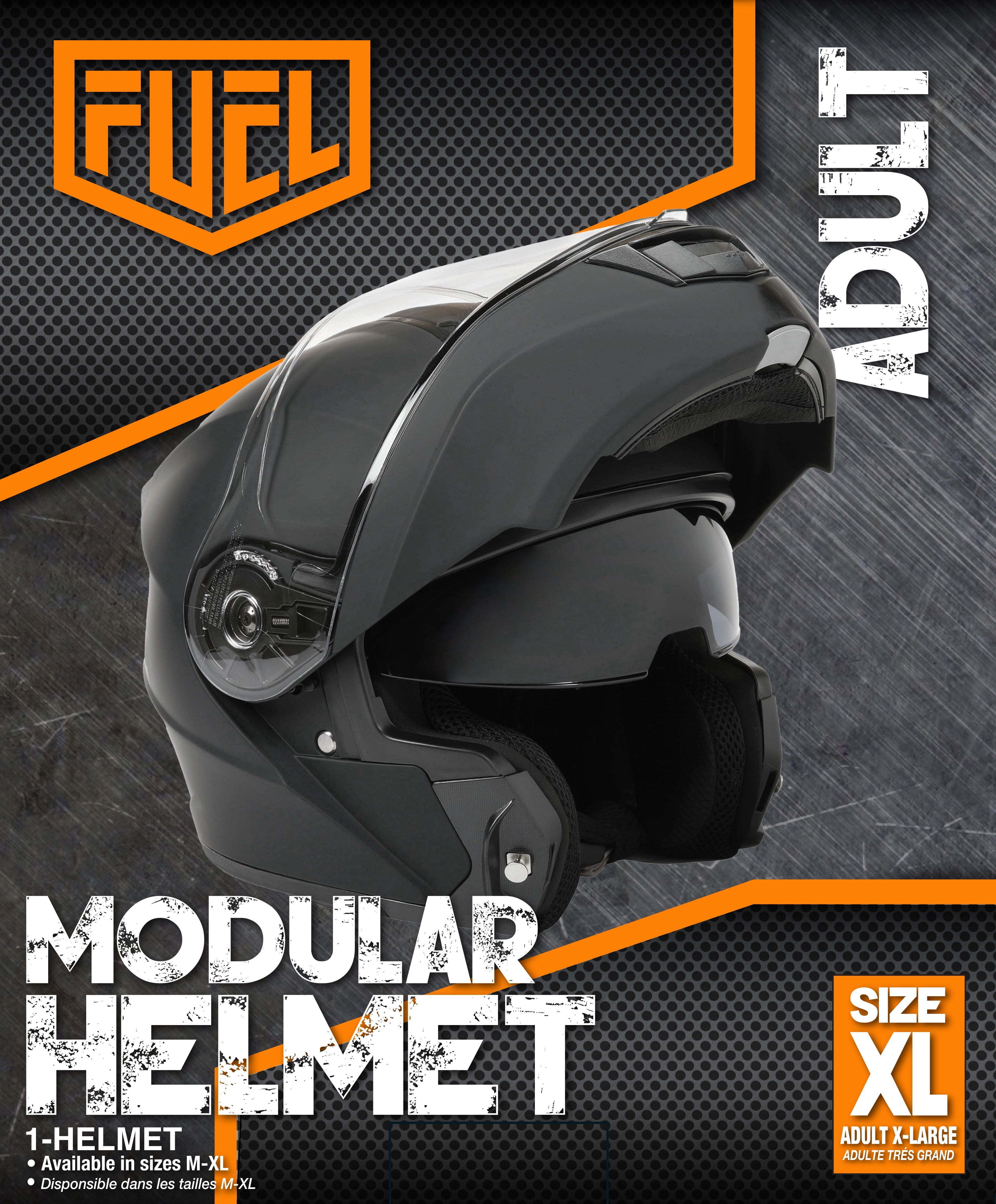 Fuel Helmets ACE Modular Motorcycle Helmet (Black, X-Large) hbc74 - Image 9