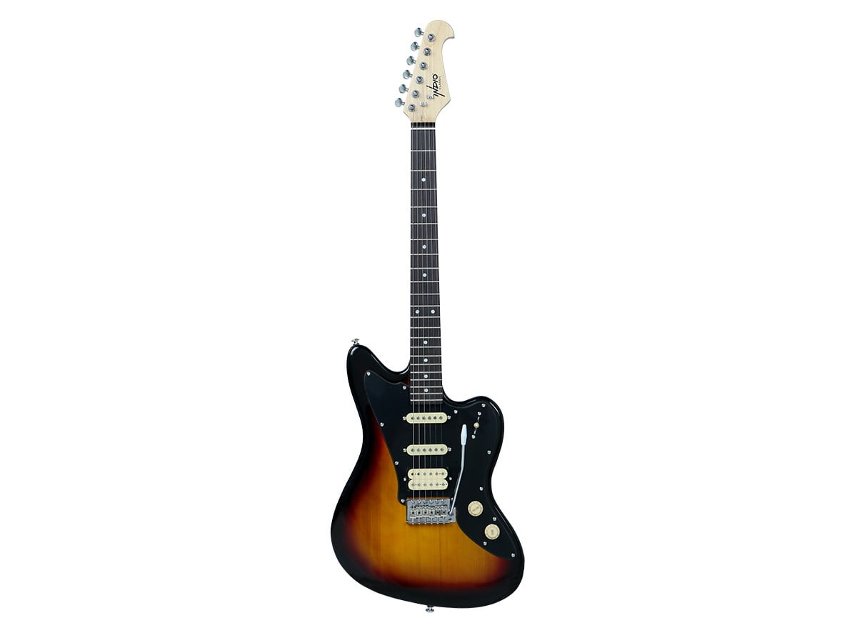 Monoprice Indio Offset OS20 Classic Electric Guitar (Sunburst, Full Size) 4xu1a