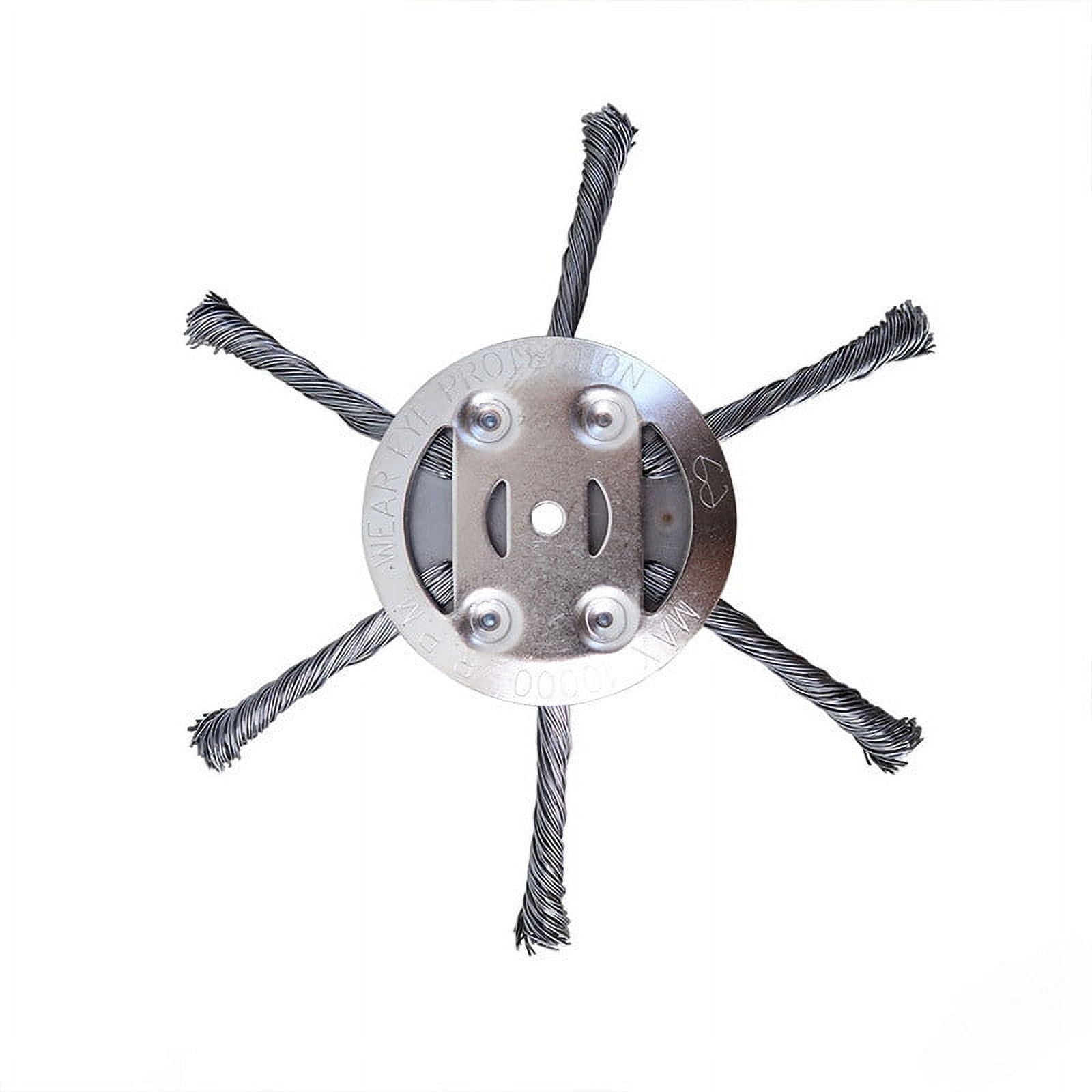 LINMOUA Universal Steel Wire Trimmer Head Heavy-Duty Weed Brush Cutter (Silver, 6 in, 3 Pack) f64ut