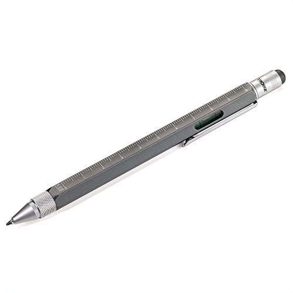 Troika Construction Multi-function Ballpoint Pen with Stylus and Ruler (Titanium Grey, 1 Count) 47jb1