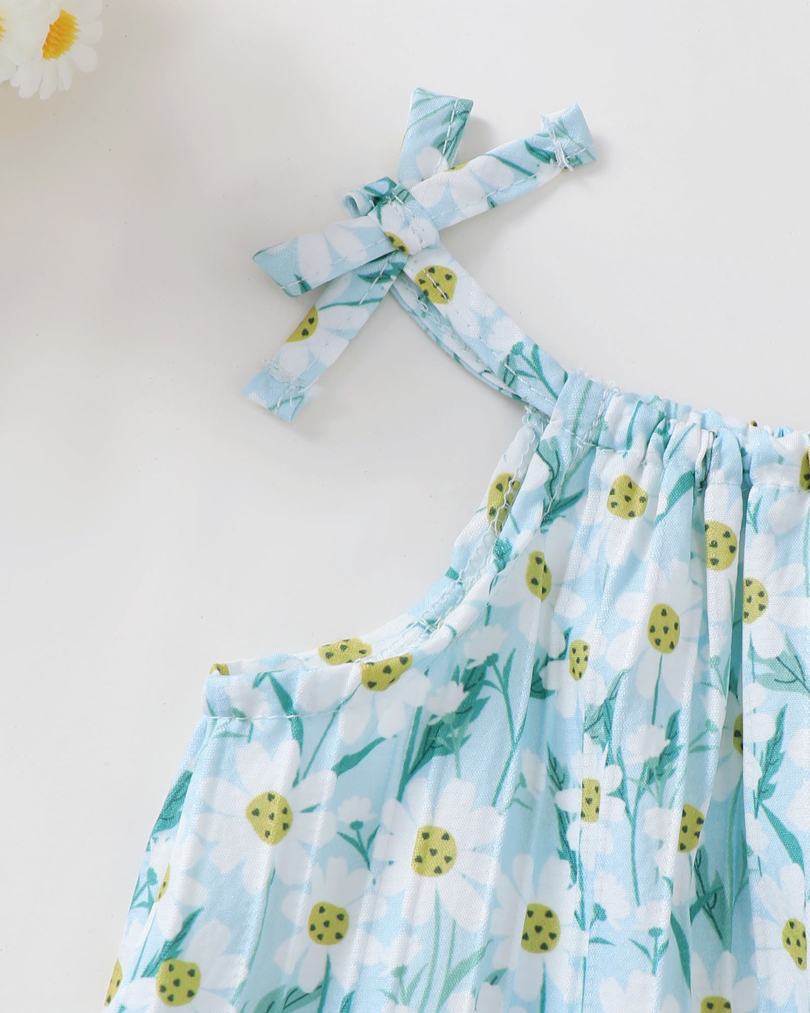 Saeaby Toddler Girls Floral Summer Dress Sleeveless Halter Casual Outfit (Green, 18-24 Months) 2xkp6