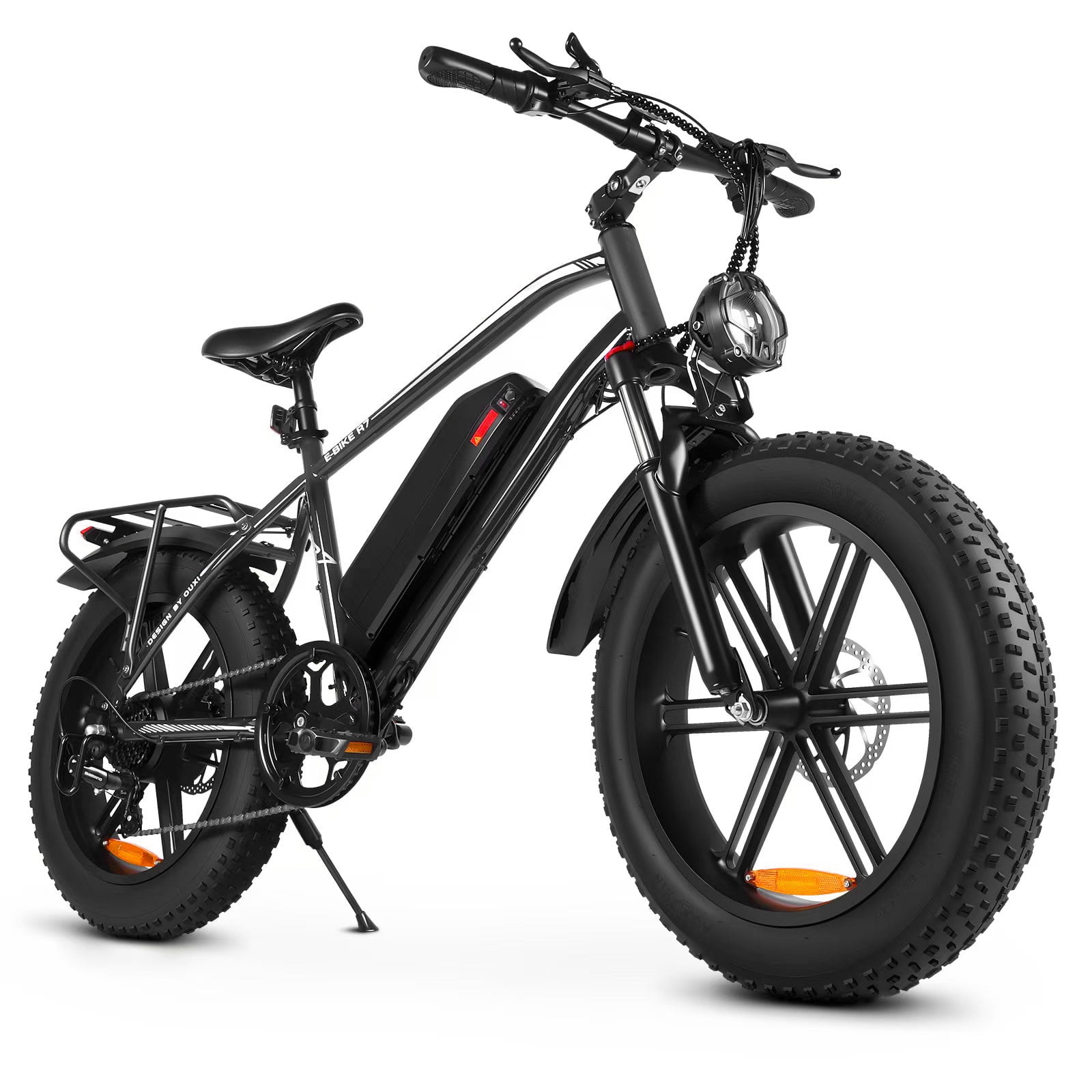 Hipatoo Electric Mountain Bike, 1000W Fat Tire E-Bike with 48V Battery, 7-Speed Commuter Bicycle (Silver, 20 in x 4 in) 8hhez